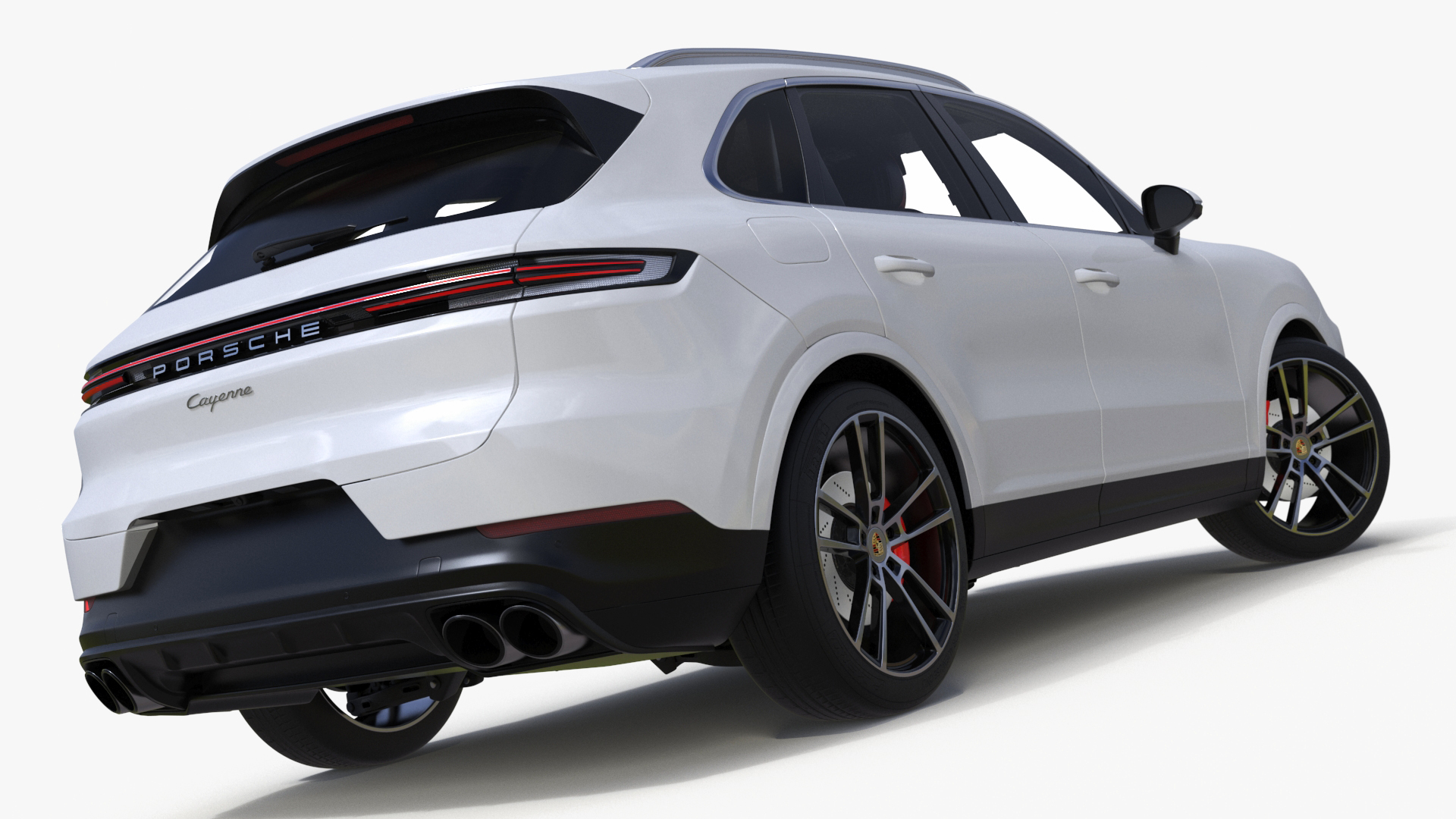 Porsche Cayenne Turbo E-Hybrid SUV 2024 White Rigged 3D