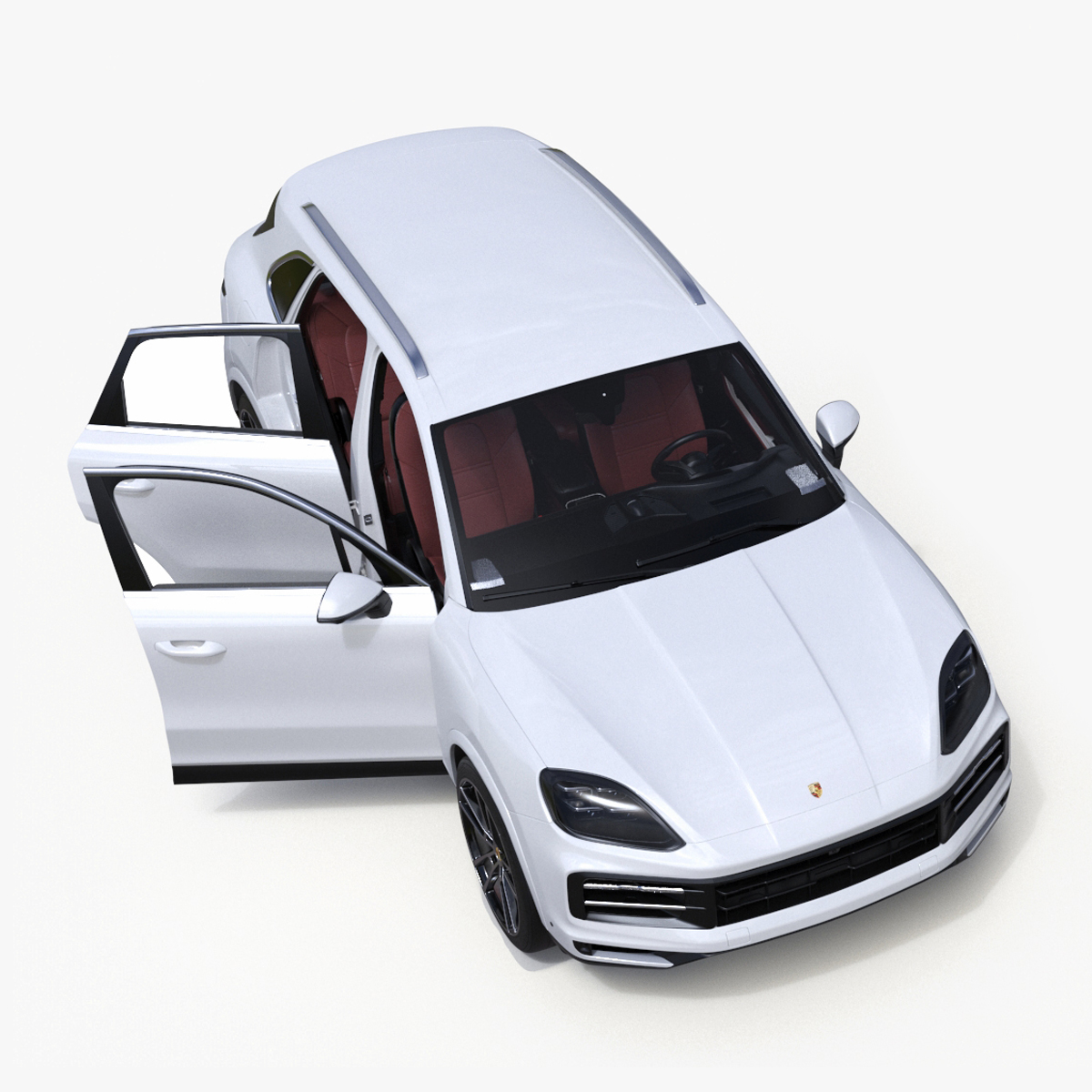 Porsche Cayenne Turbo E-Hybrid SUV 2024 White Rigged 3D