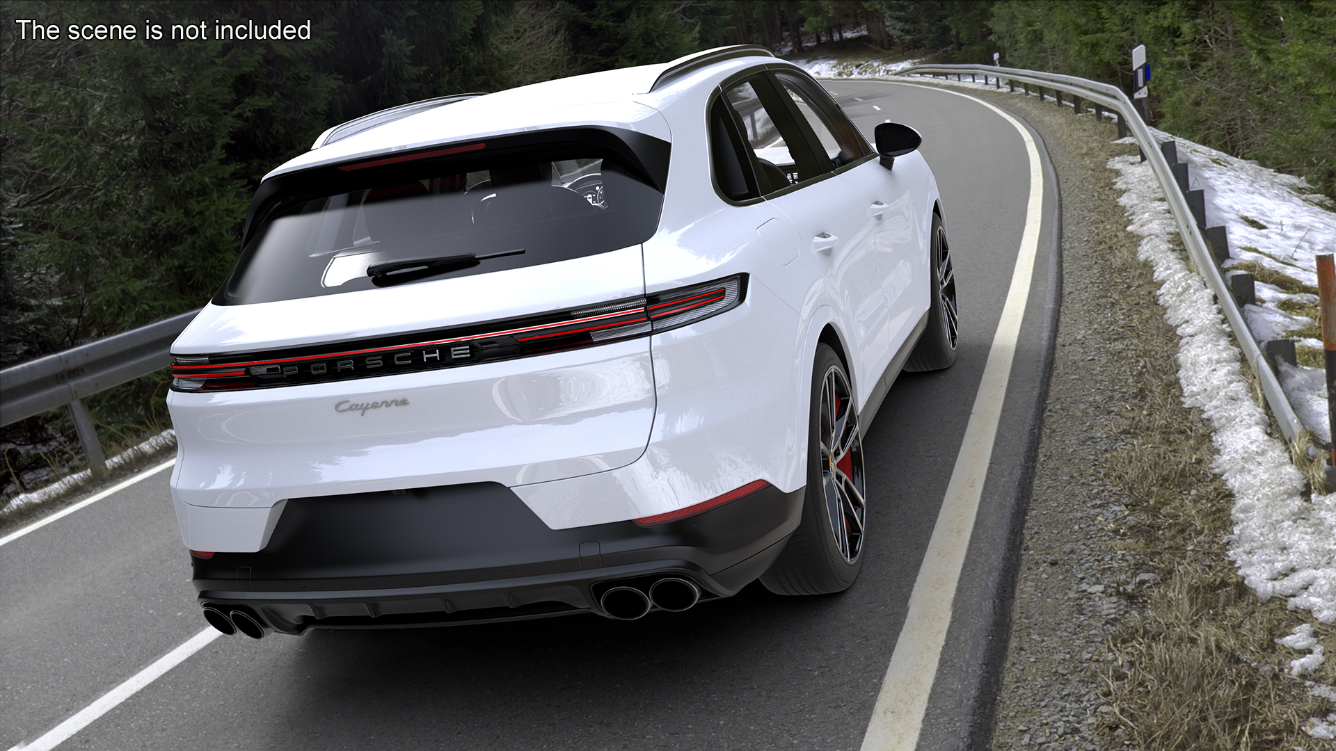 Porsche Cayenne Turbo E-Hybrid SUV 2024 White Rigged 3D