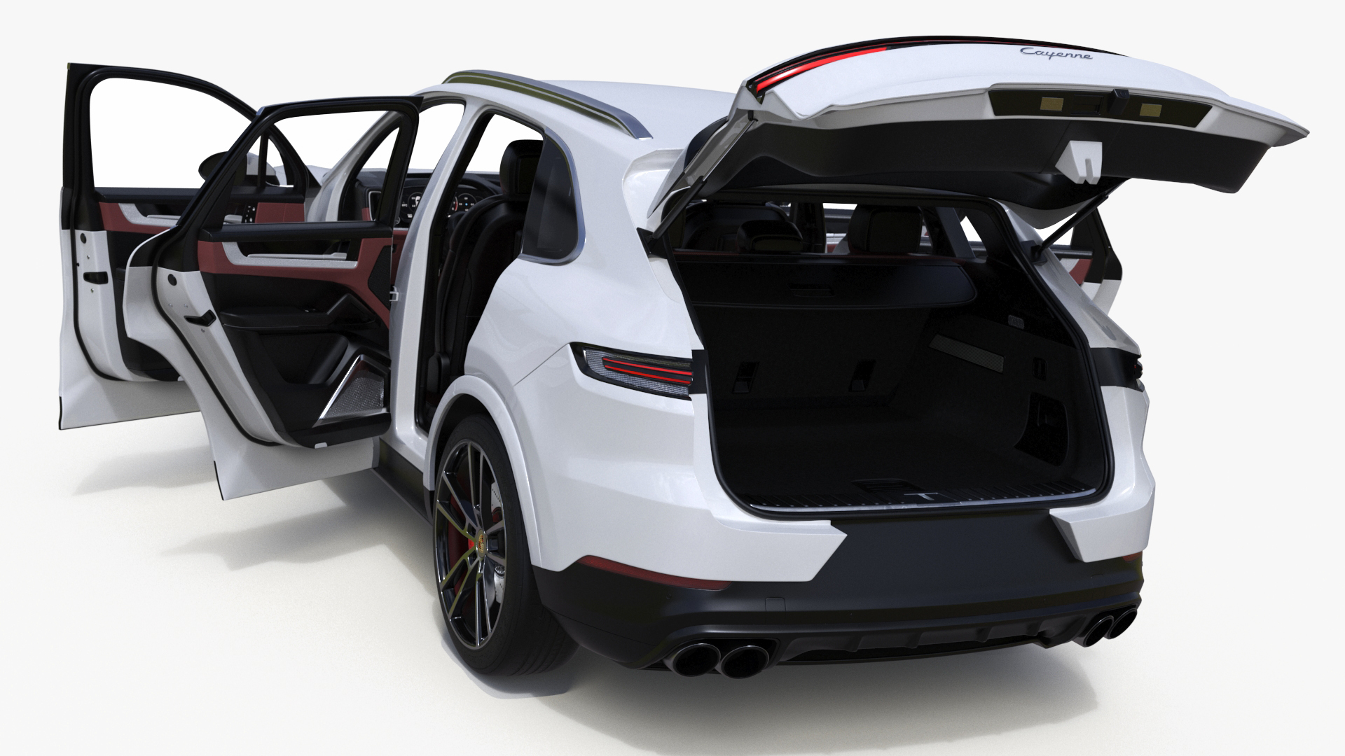 Porsche Cayenne Turbo E-Hybrid SUV 2024 White Rigged 3D