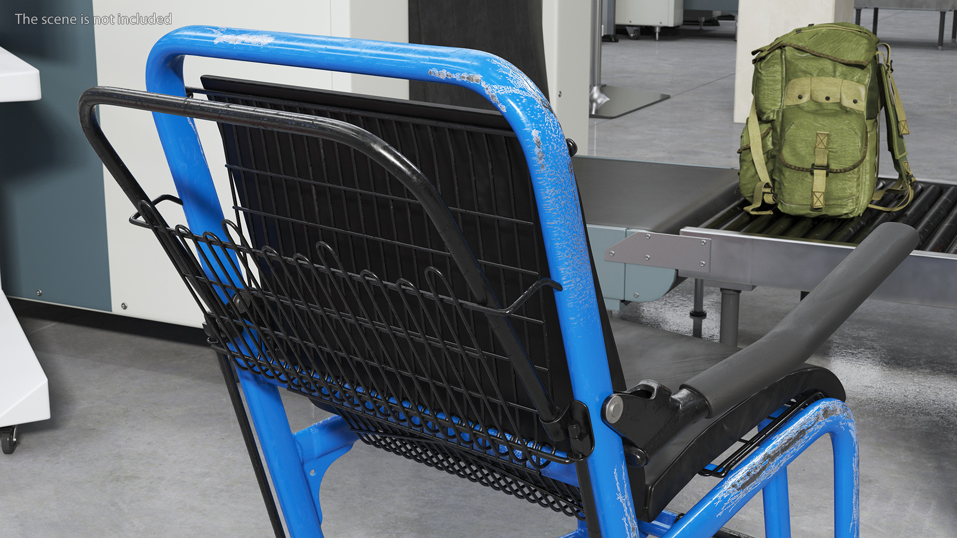 Airport Wheelchair Blue Old 3D