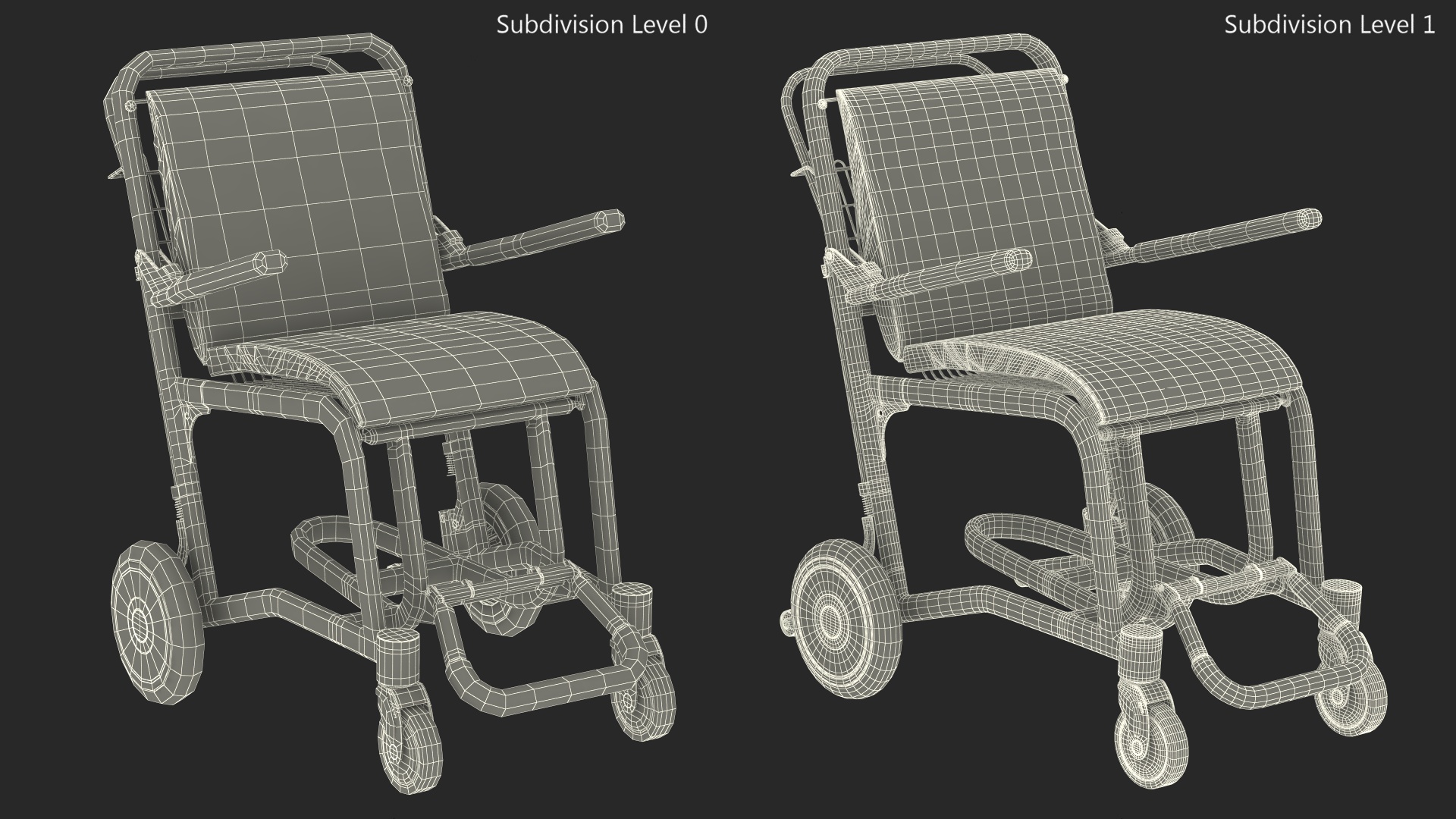 Airport Wheelchair Blue Old 3D
