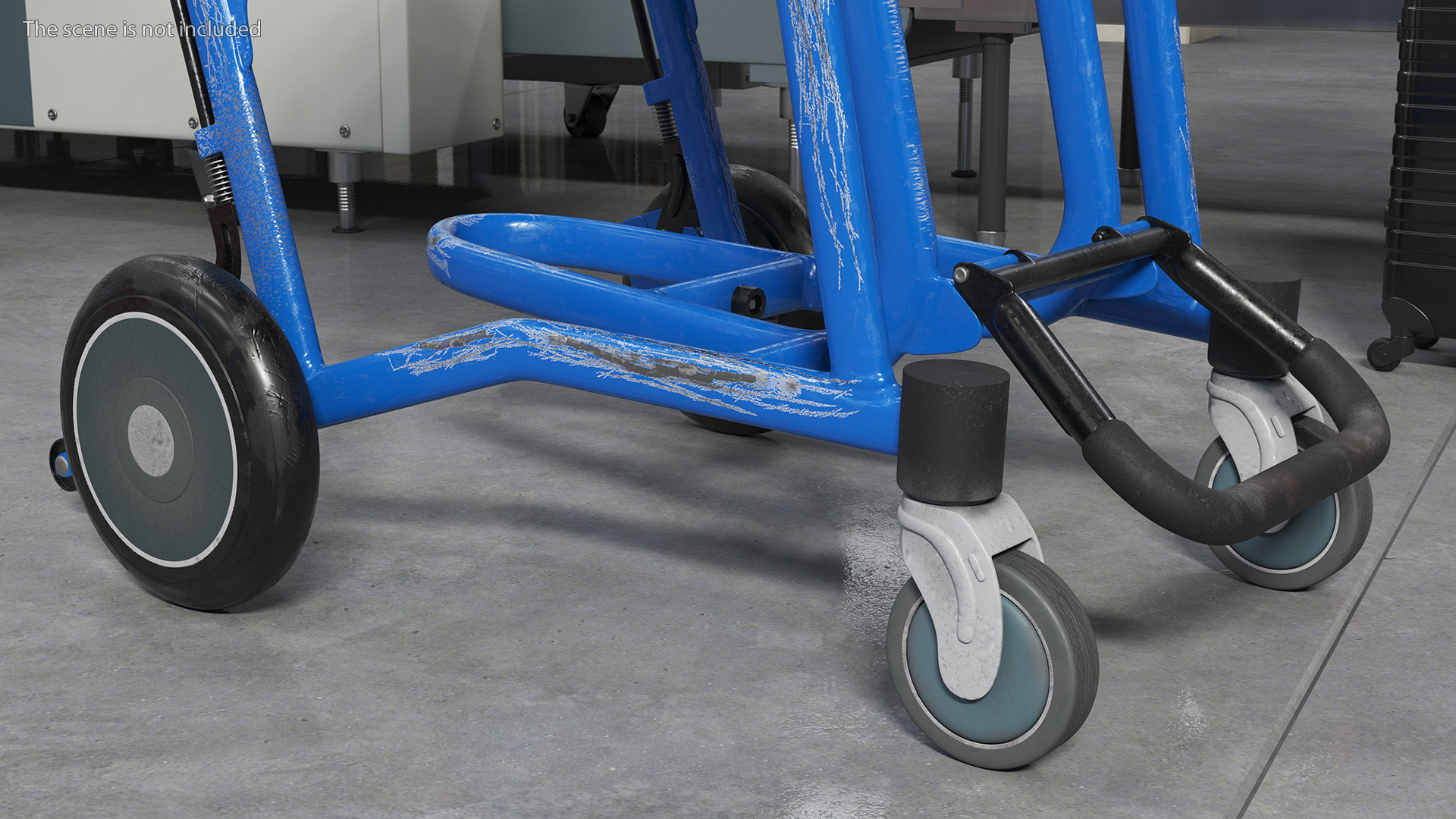 Airport Wheelchair Blue Old 3D