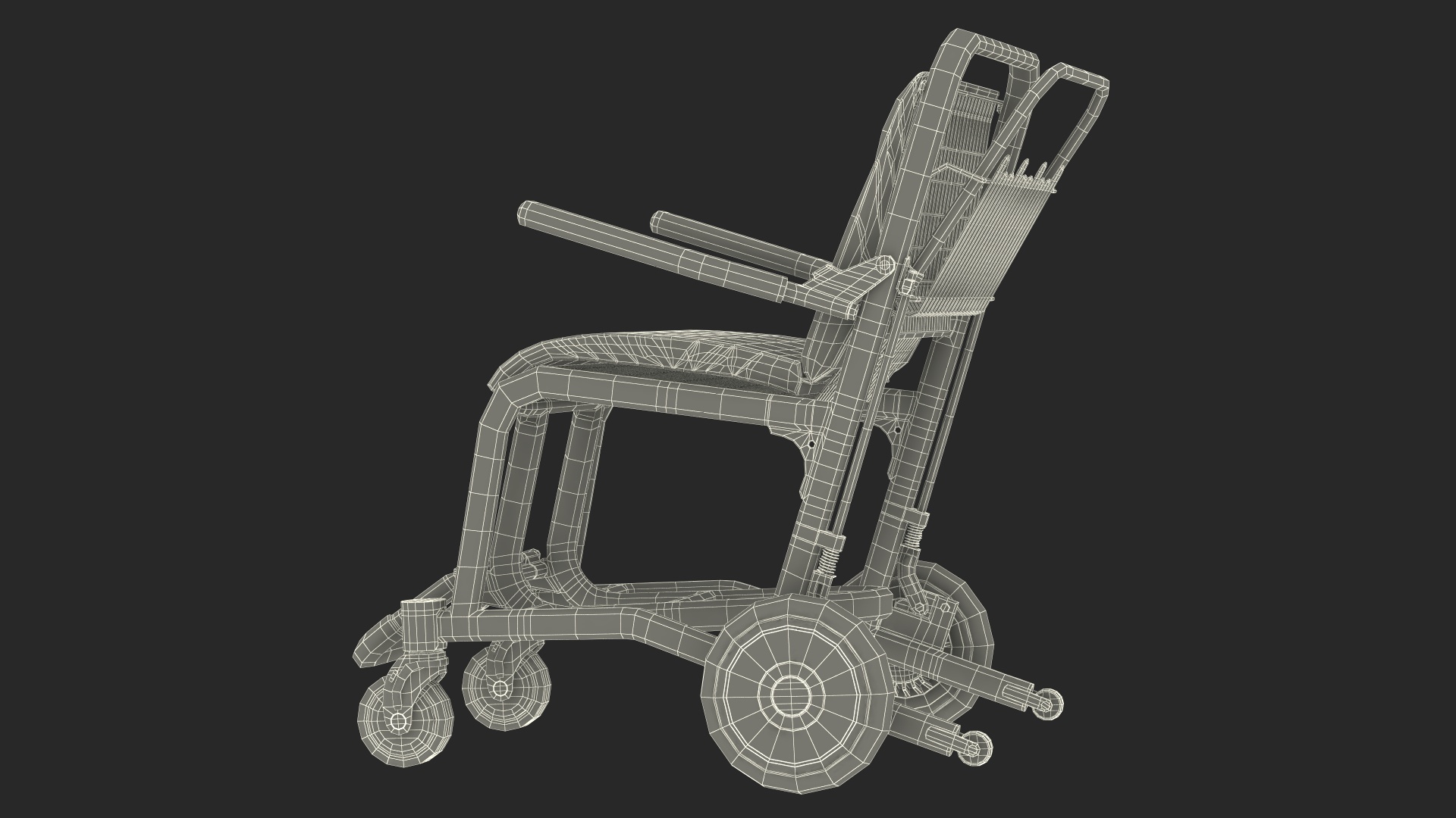 Airport Wheelchair Blue Old 3D