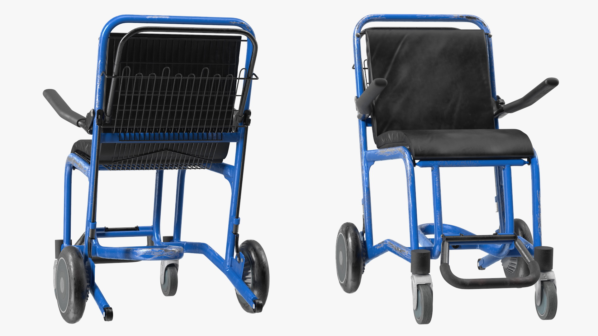 Airport Wheelchair Blue Old 3D
