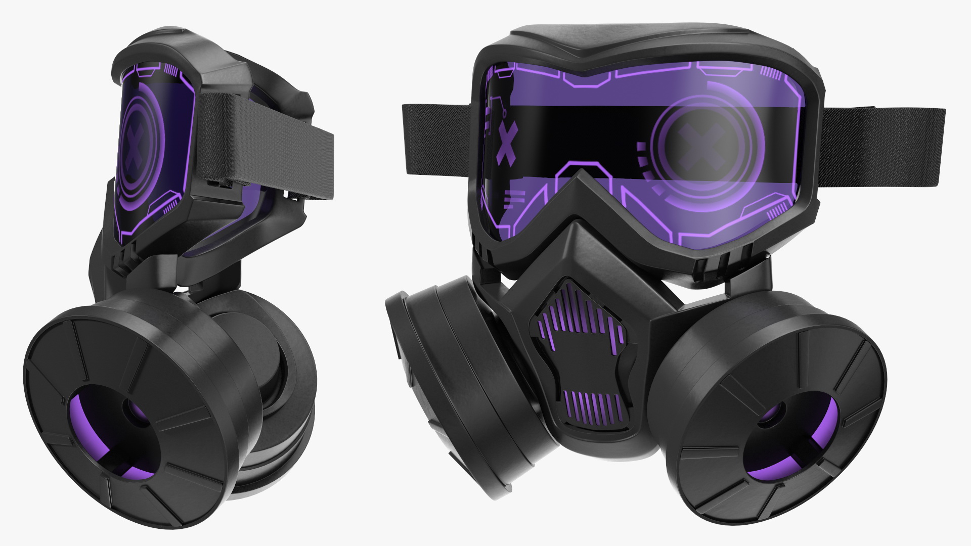 3D model Cyberpunk Neon Gas Mask Purple