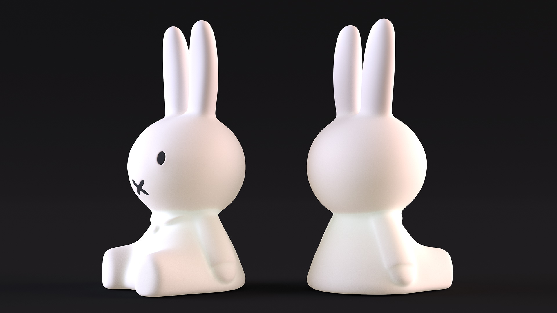 Turned On Miffy Star Rabbit Lamp 3D
