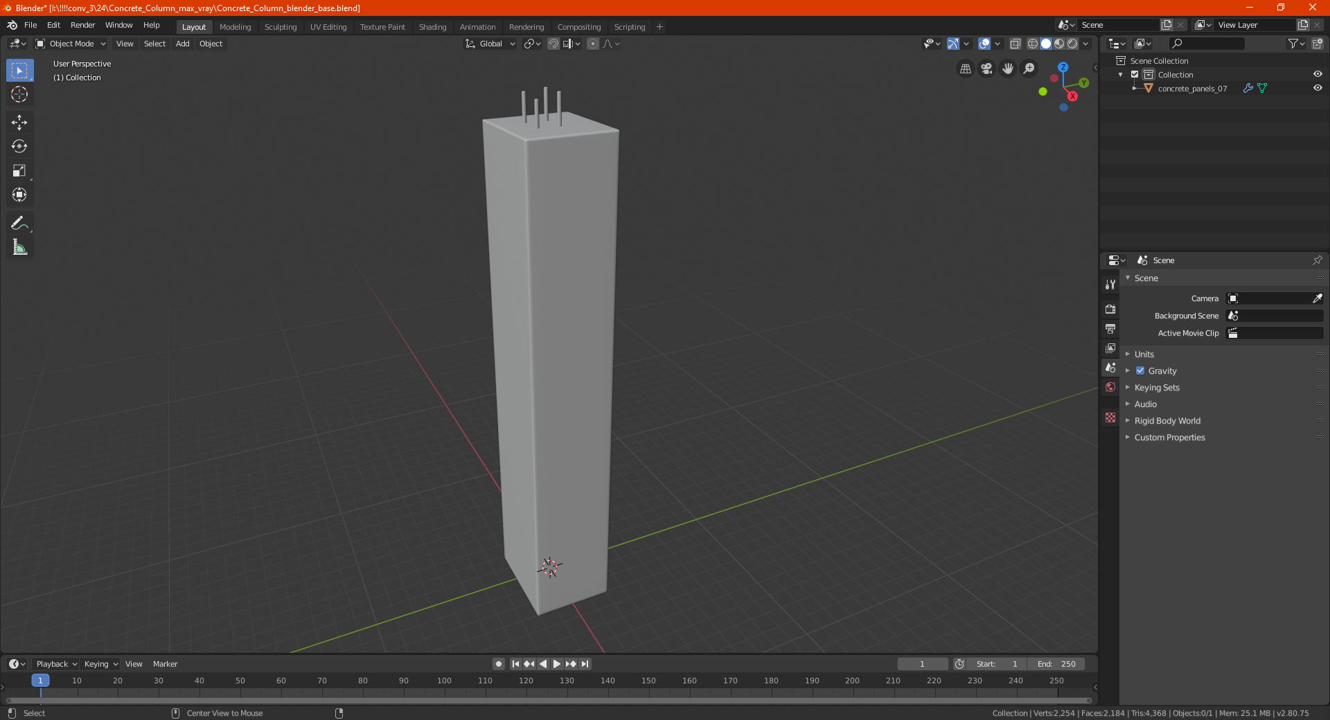 3D model Concrete Column