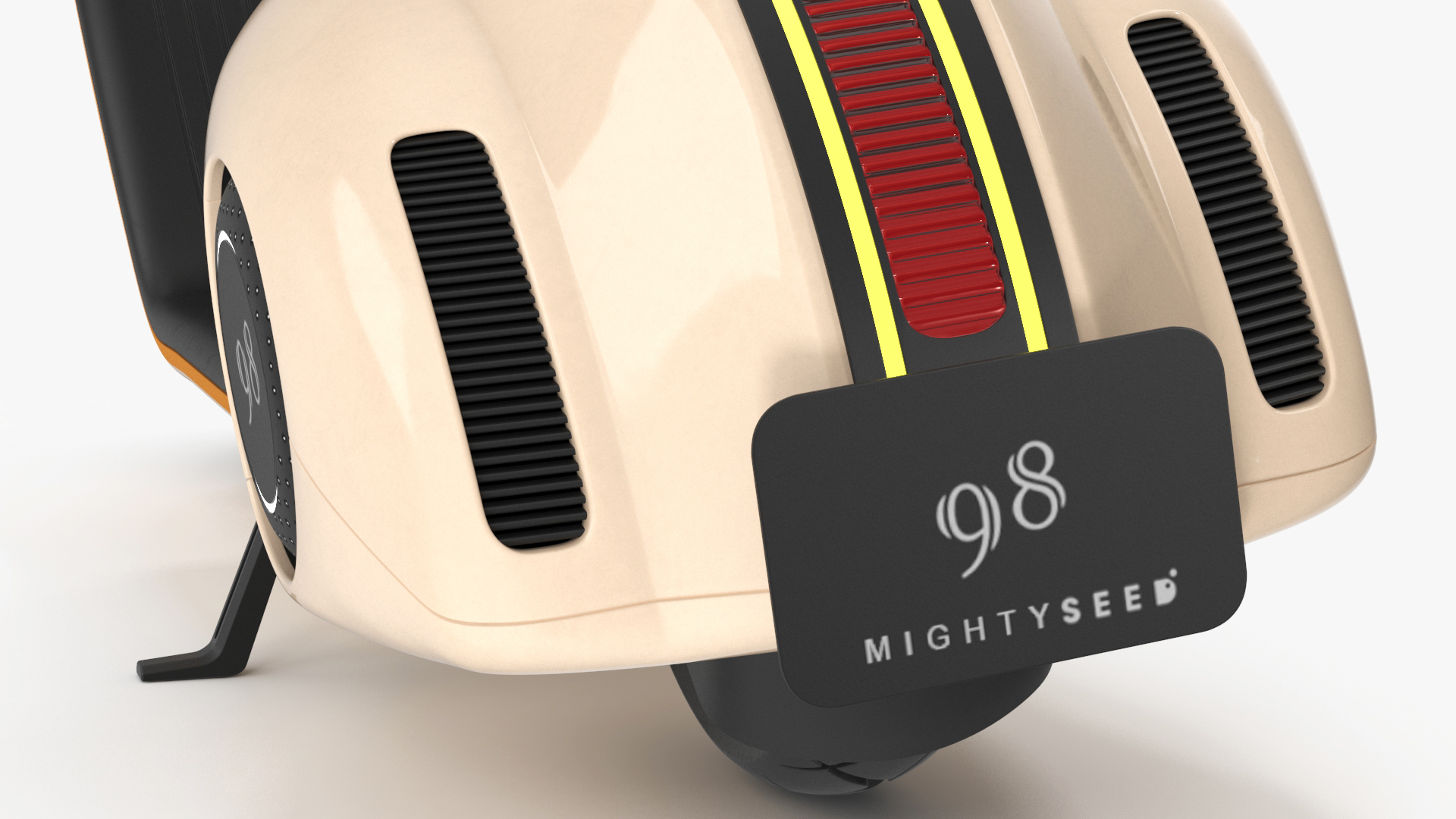 3D model Modern Beige Electric Scooter Vespa 98 Parked Lights On