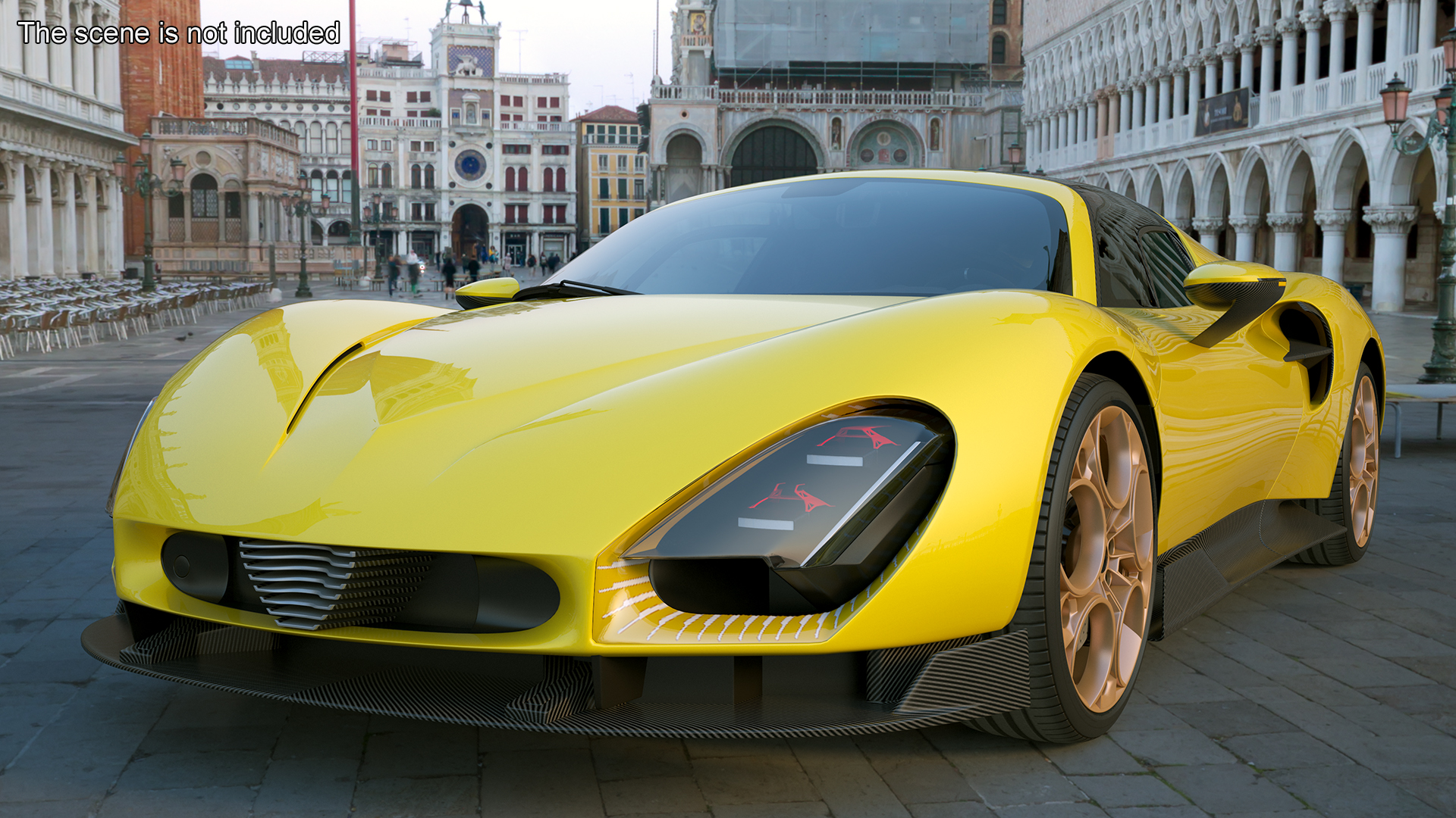 Luxury Sports Coupe Concept Yellow 3D model