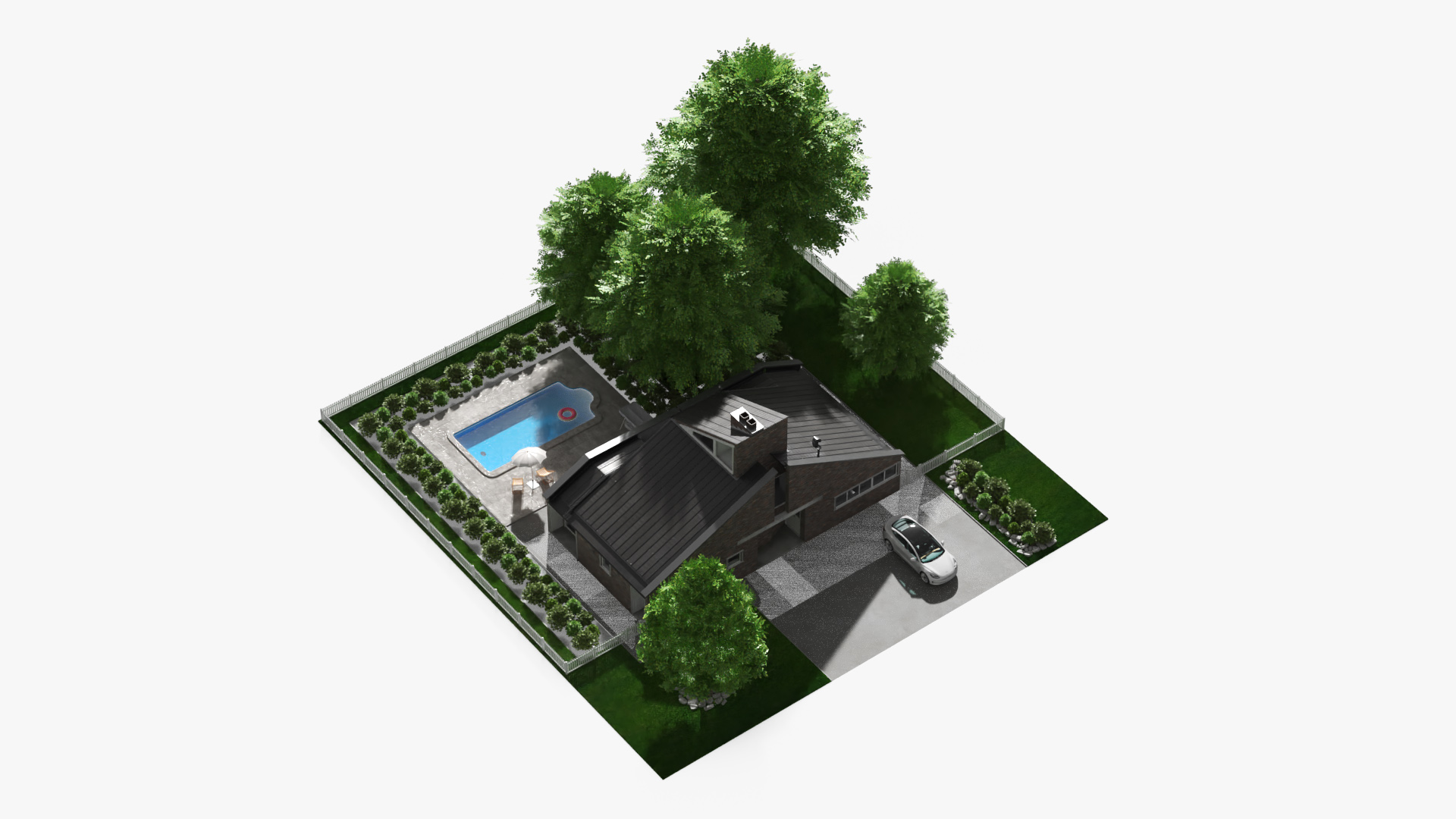 Scene House with Garden Pool and Tesla Exterior Fur - view 6