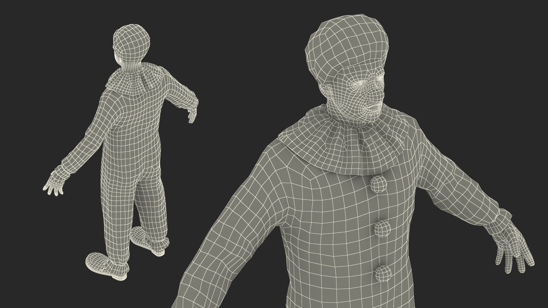 3D model Circus Clown Costume