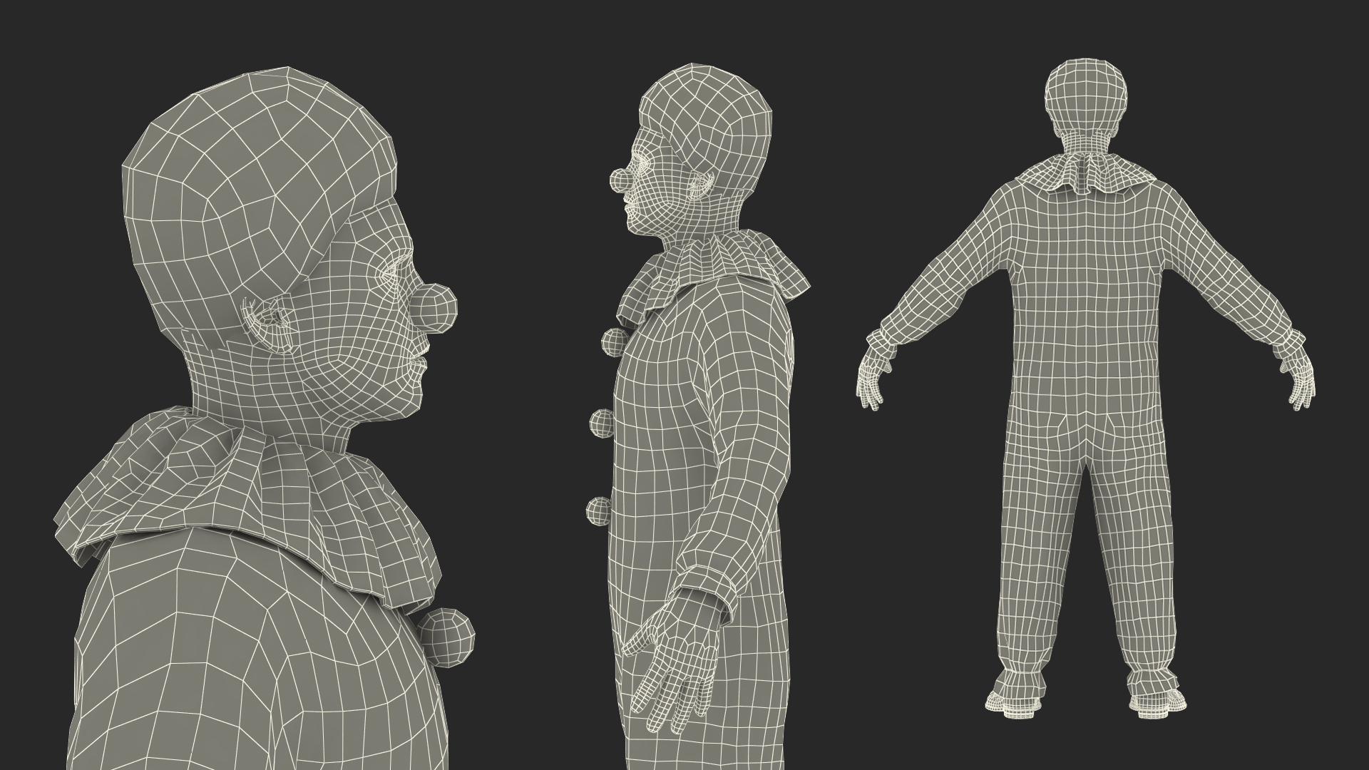 3D model Circus Clown Costume