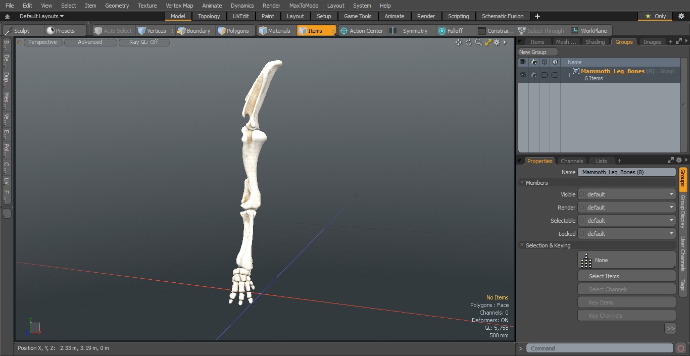Mammoth Leg Bones 3D