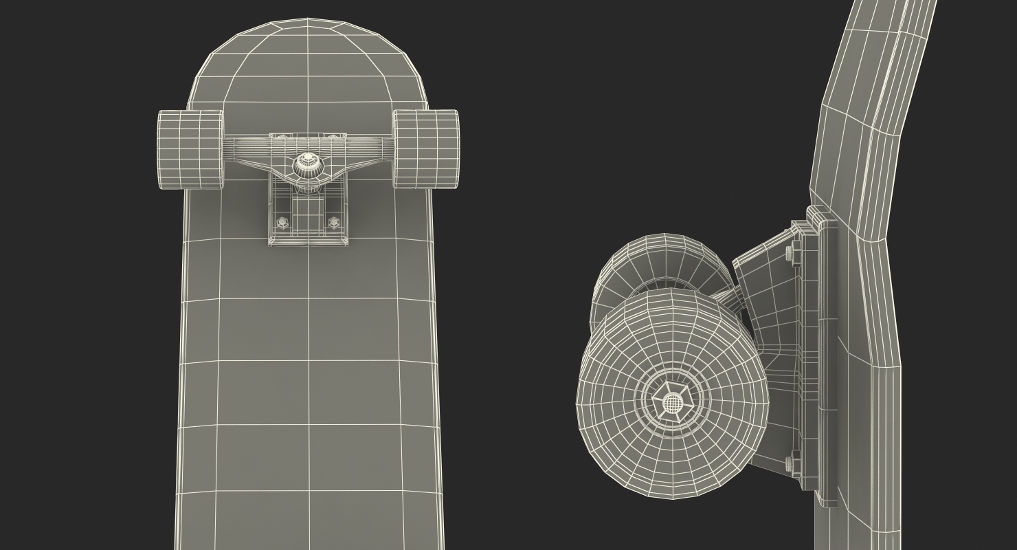 Classic Shape Skateboard 3D model