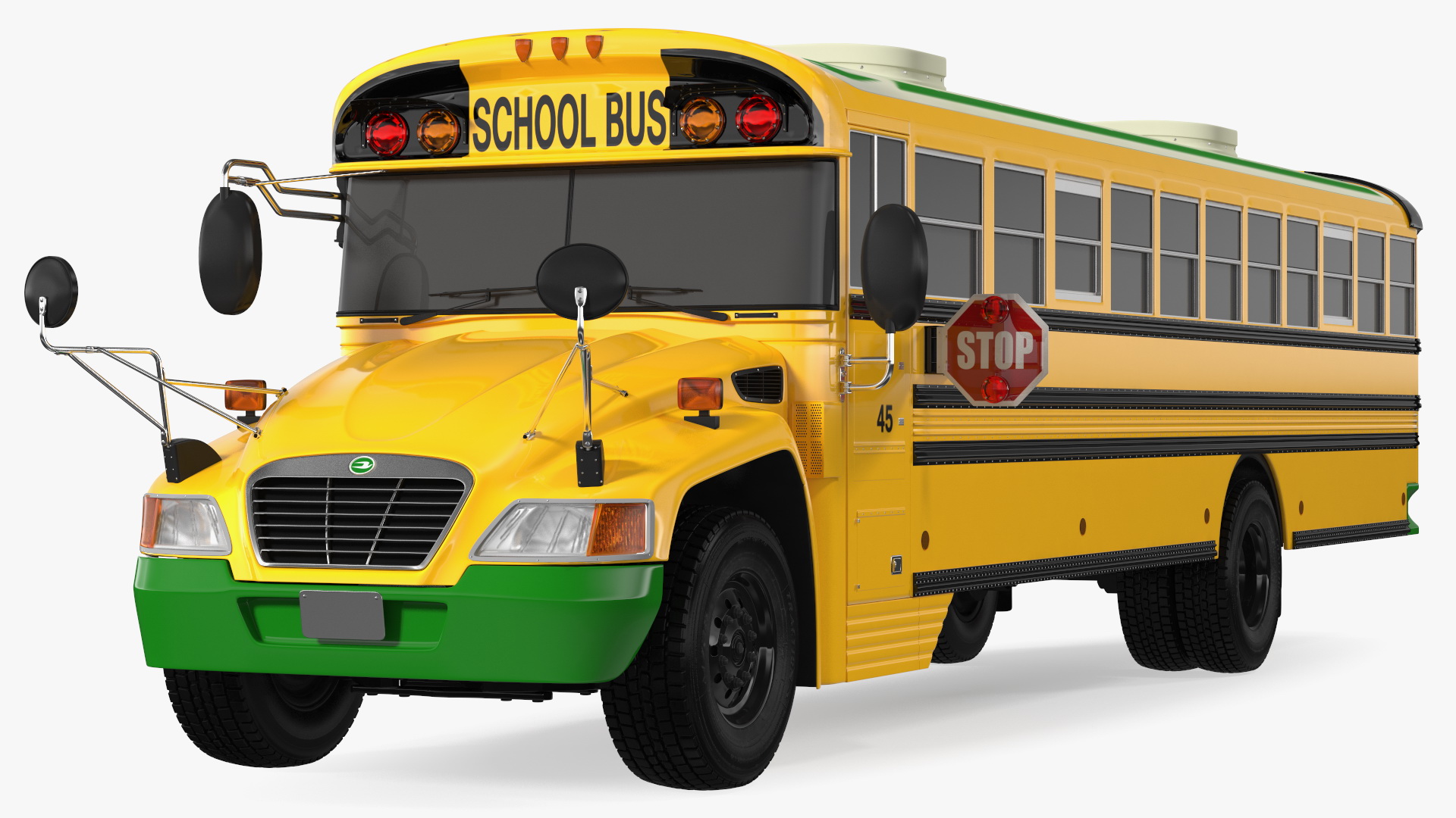 3D model Electric Blue Bird Vision School Bus Exterior Only