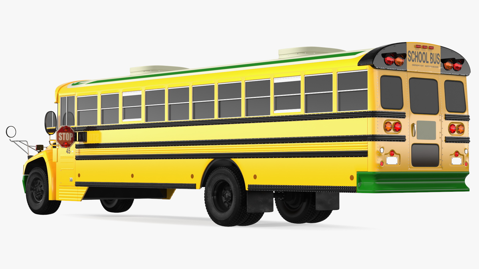 3D model Electric Blue Bird Vision School Bus Exterior Only