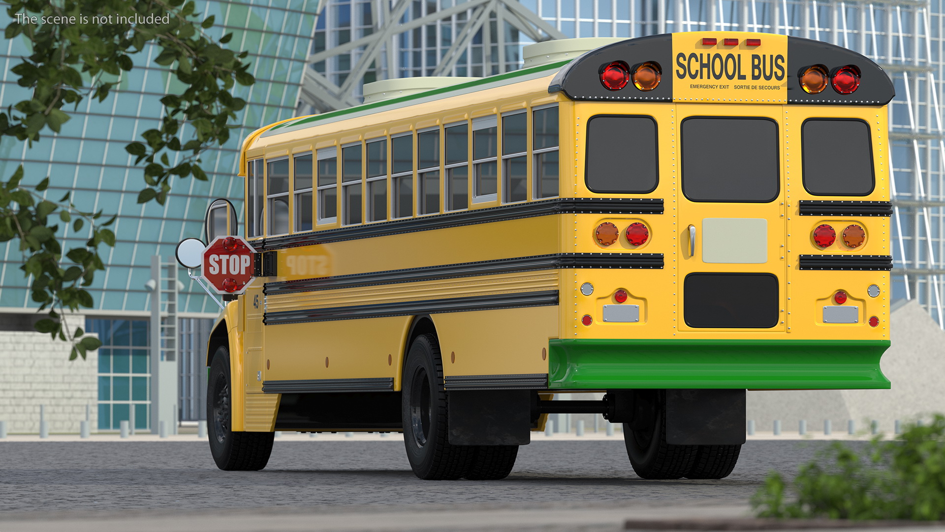 3D model Electric Blue Bird Vision School Bus Exterior Only