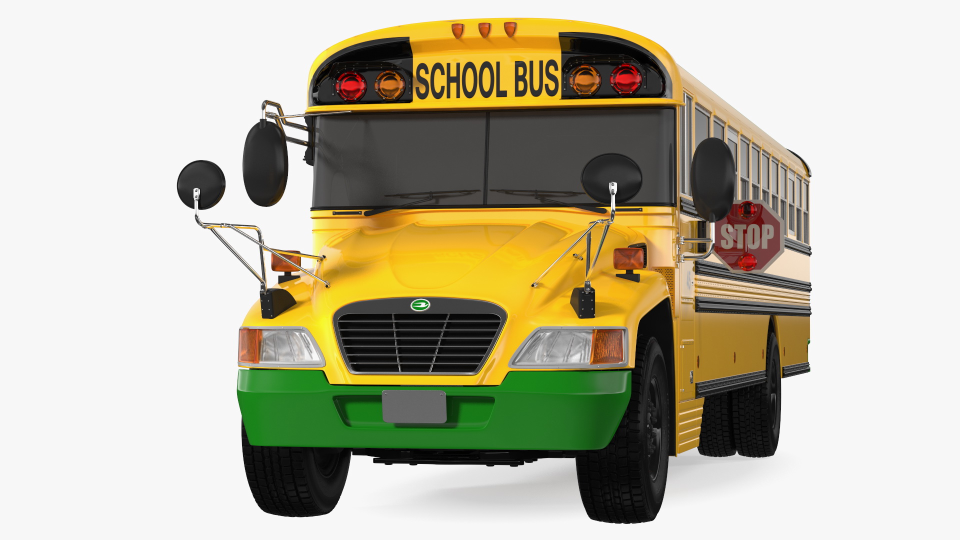 3D model Electric Blue Bird Vision School Bus Exterior Only
