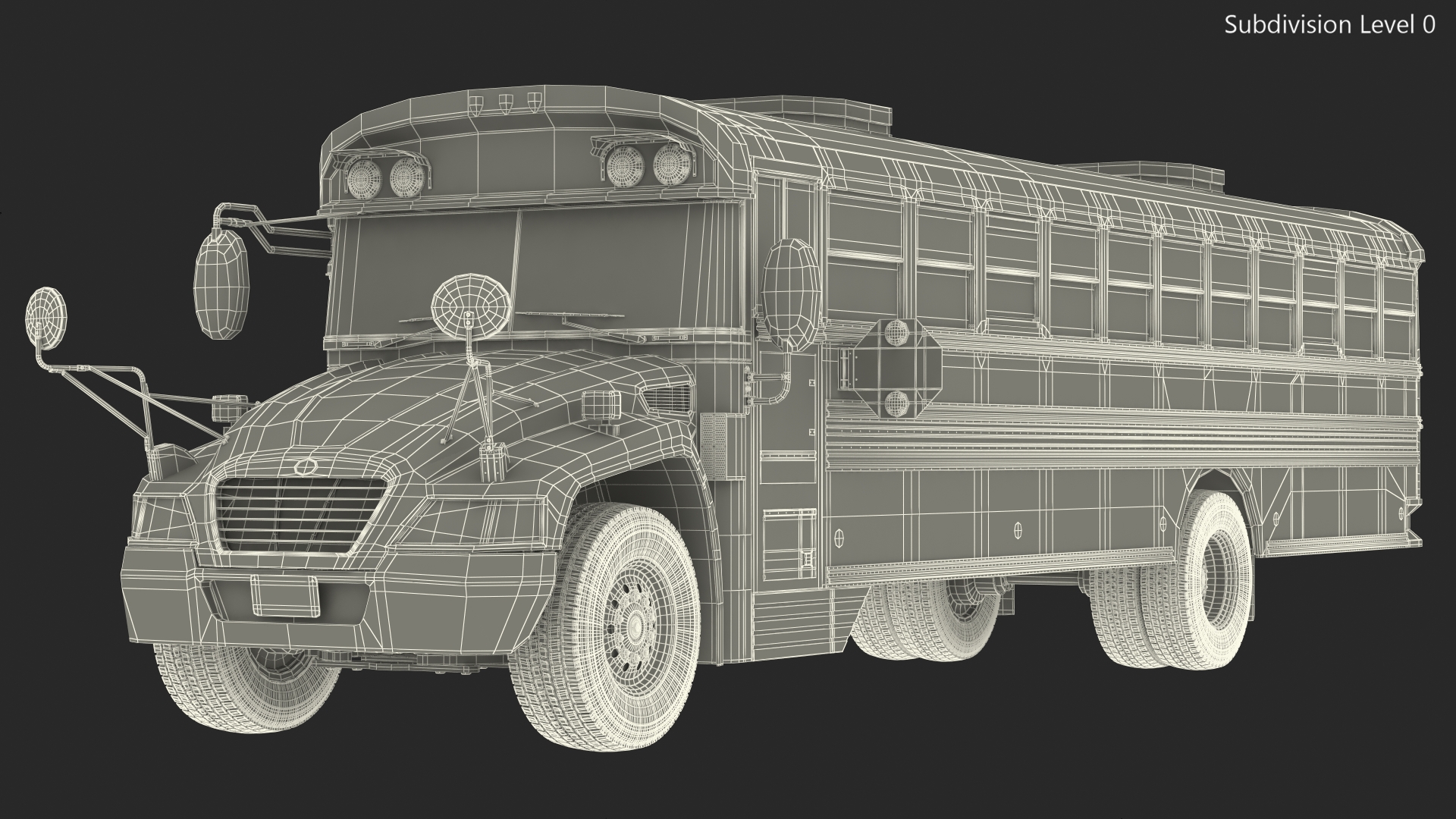3D model Electric Blue Bird Vision School Bus Exterior Only
