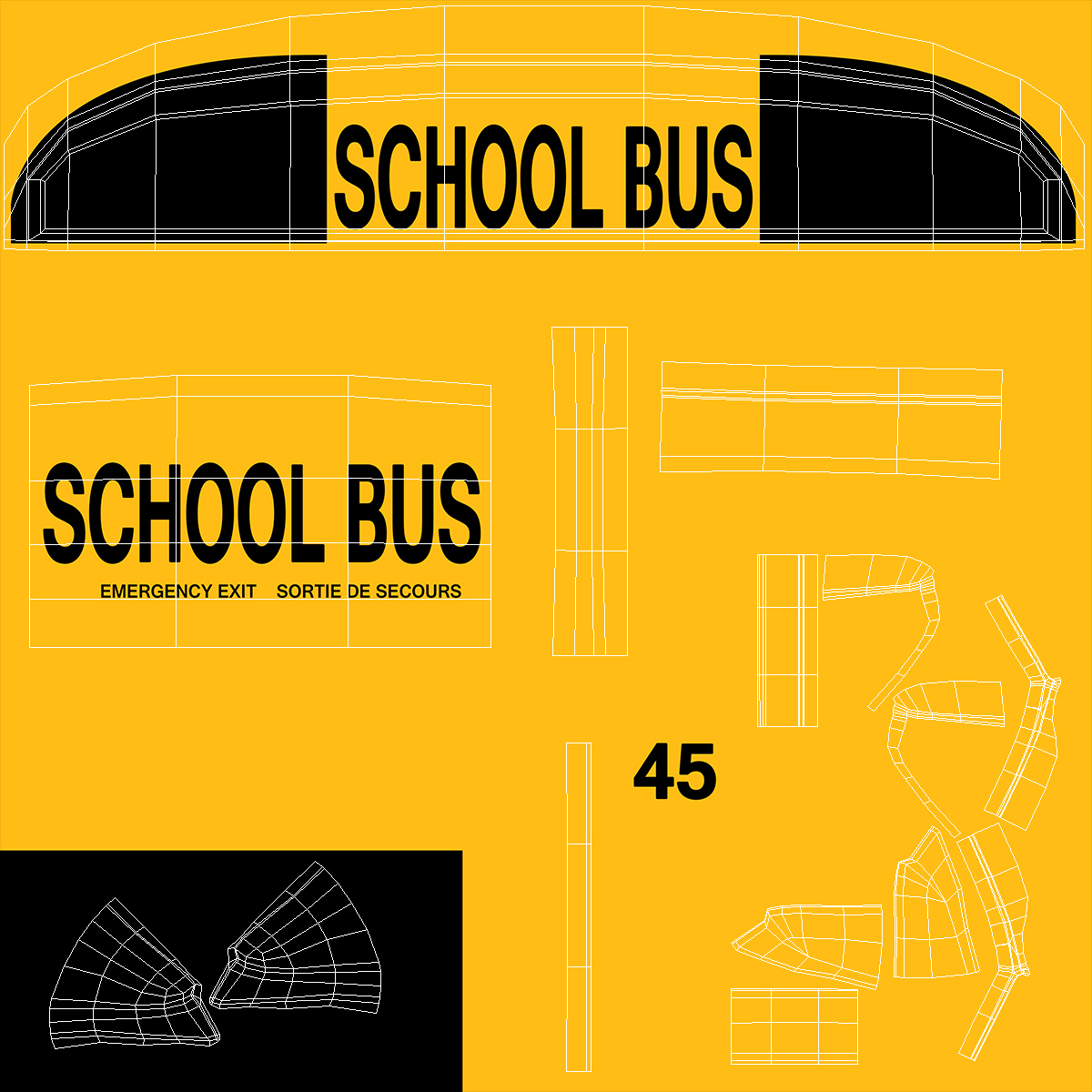 3D model Electric Blue Bird Vision School Bus Exterior Only