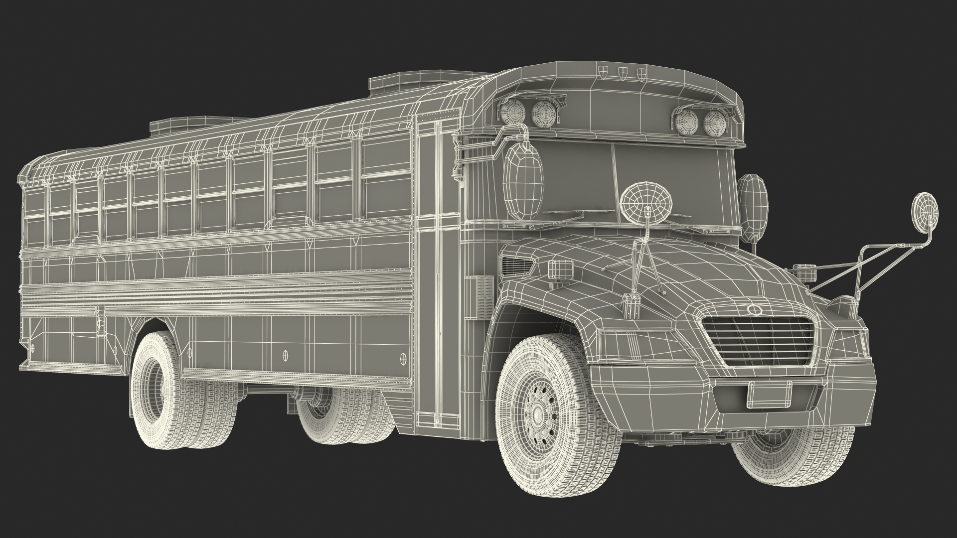 3D model Electric Blue Bird Vision School Bus Exterior Only