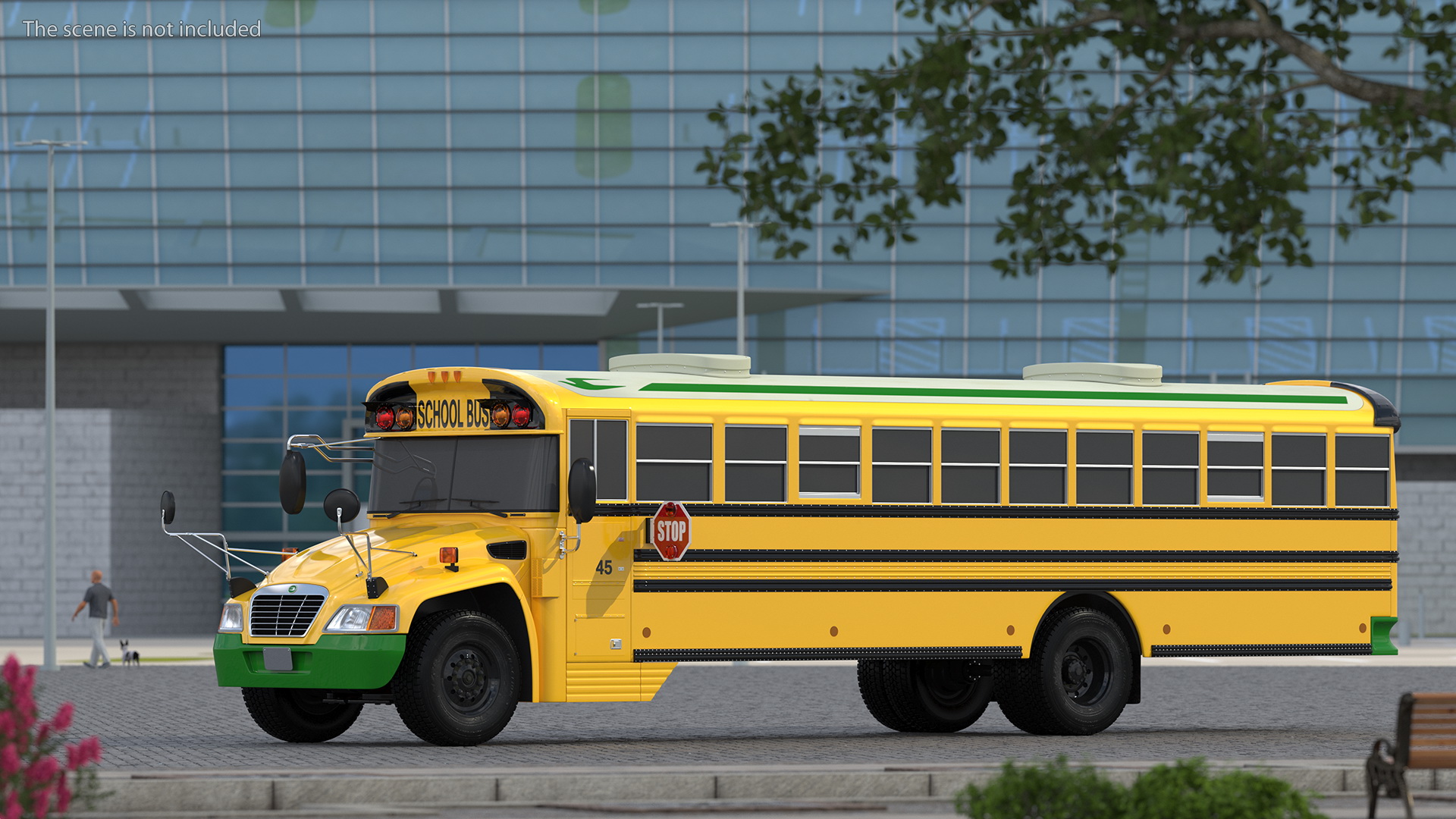 3D model Electric Blue Bird Vision School Bus Exterior Only