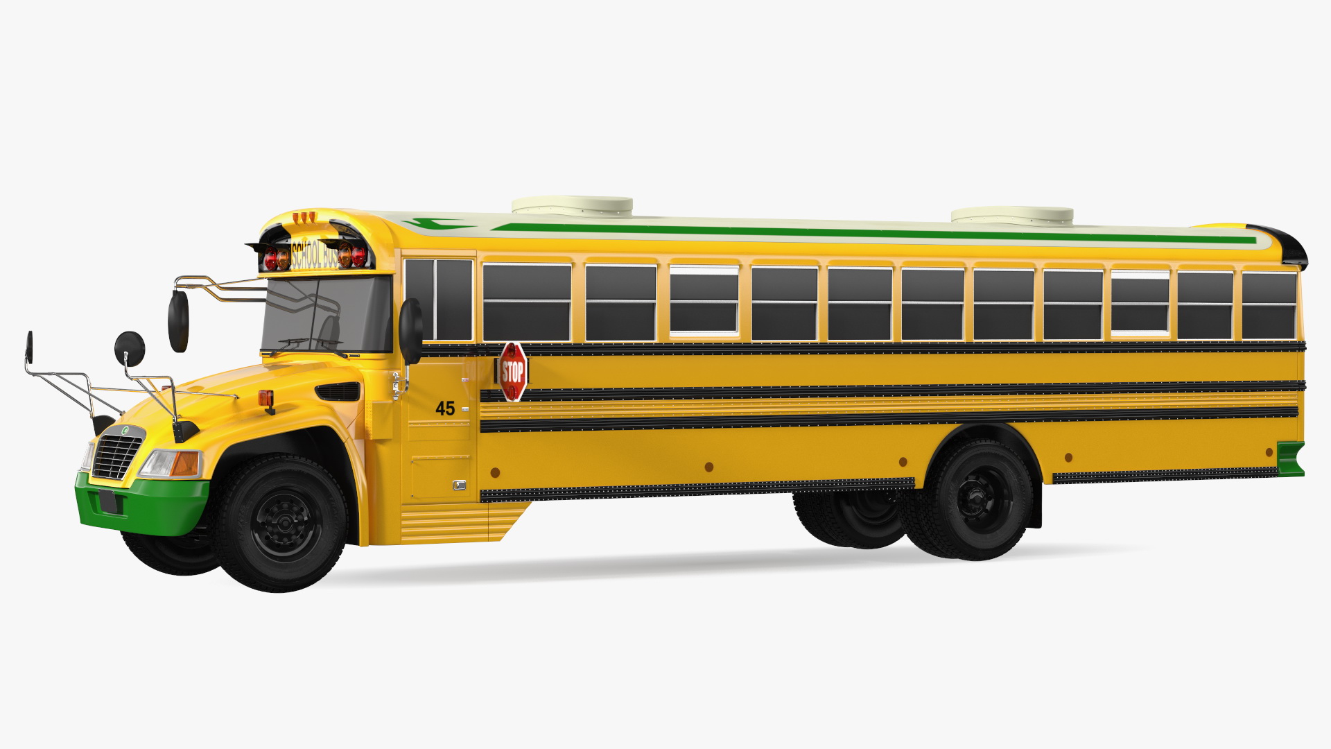 3D model Electric Blue Bird Vision School Bus Exterior Only