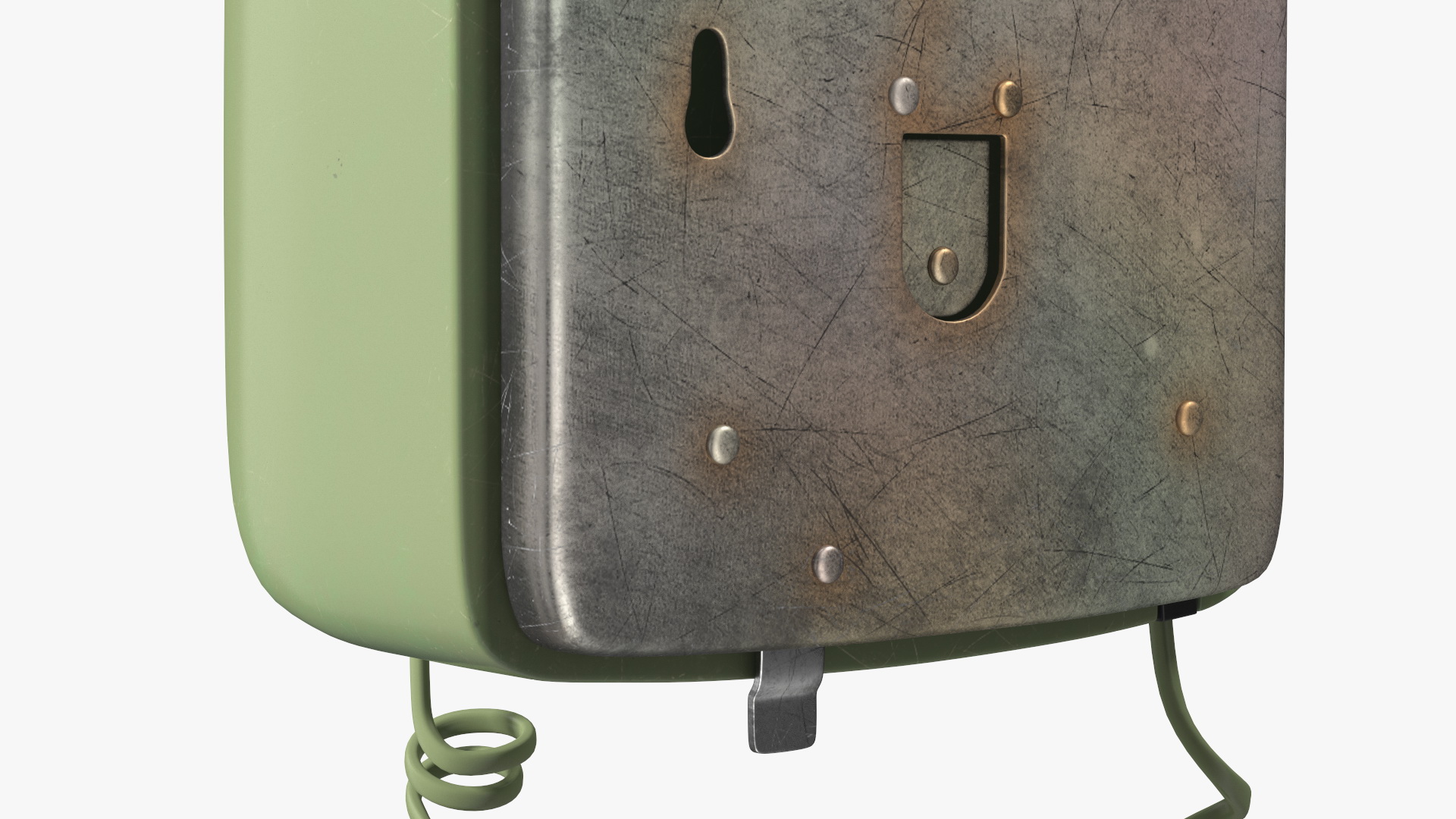 3D Vintage Green Rotary Dial Wall Phone