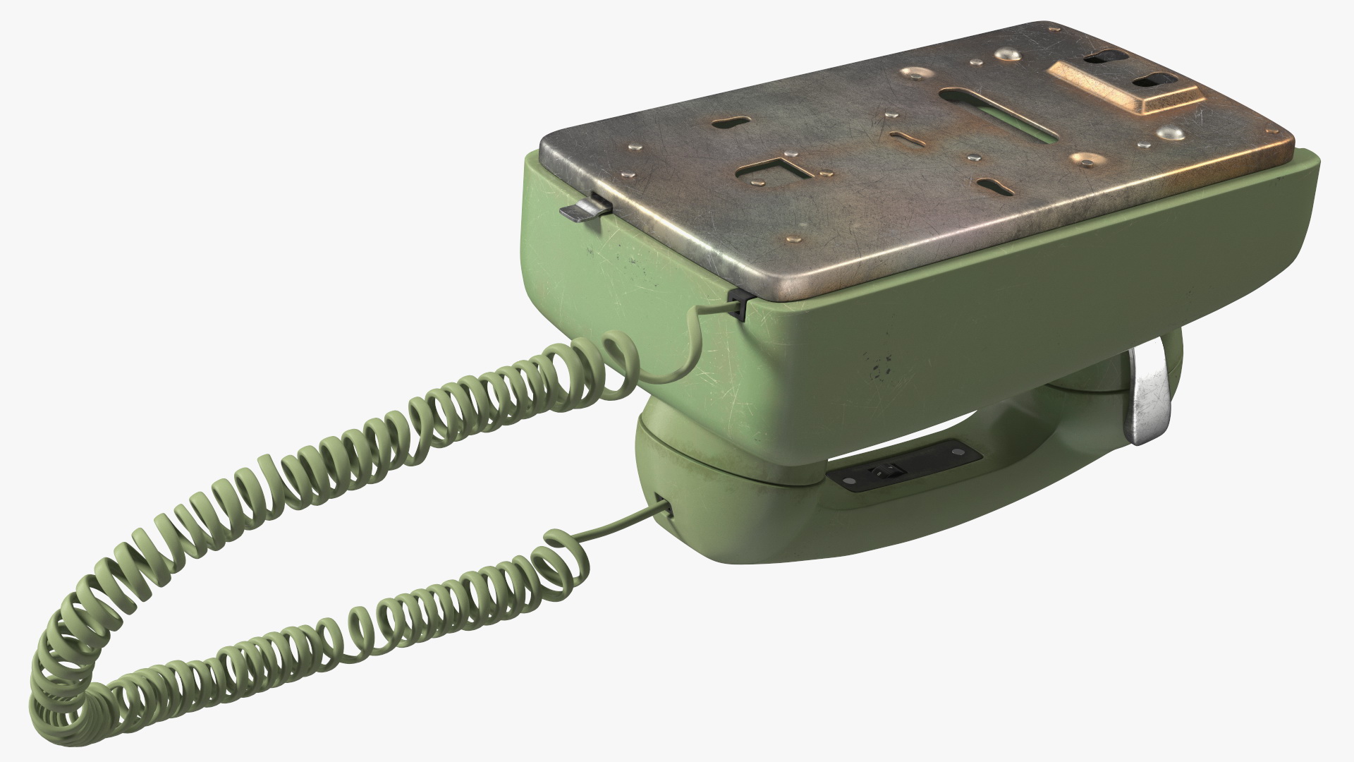 3D Vintage Green Rotary Dial Wall Phone