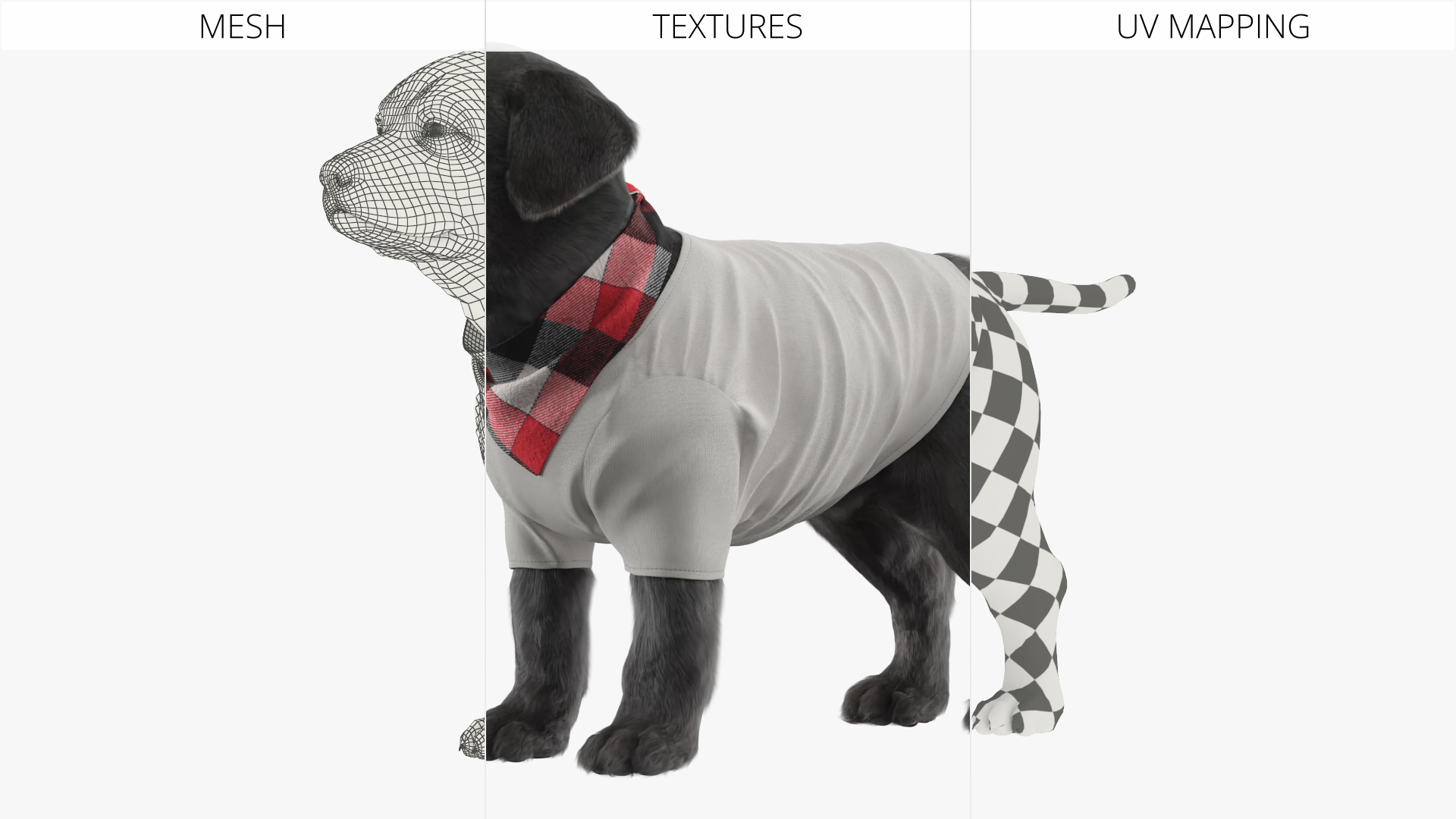 Dog Outfit with Plaid Bandana Fur, view 9