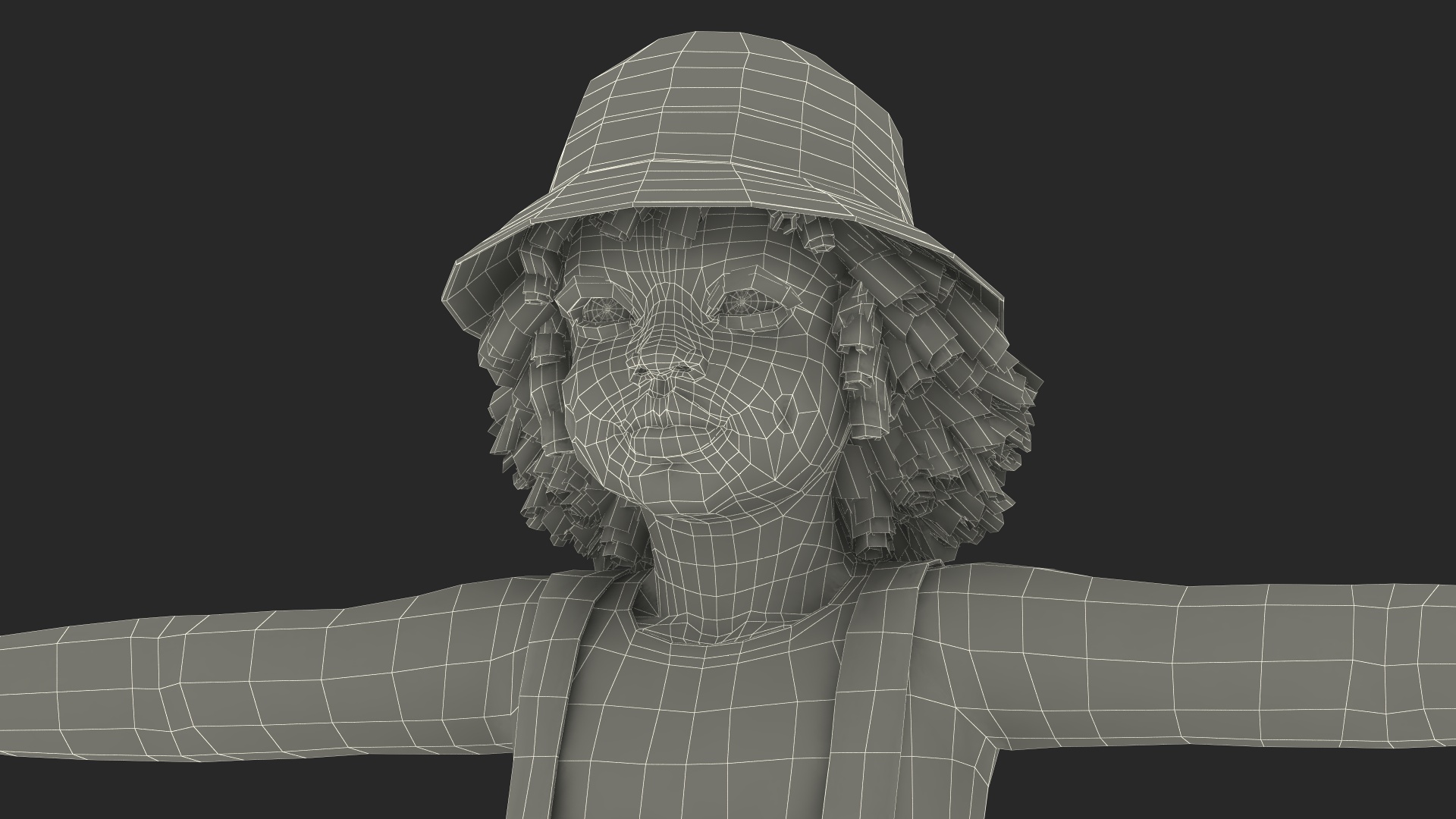 Young Black Girl a Denim Jumpsuit Rigged for Maya 3D model