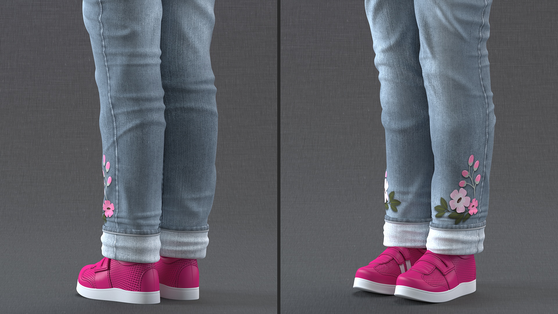Young Black Girl a Denim Jumpsuit Rigged for Maya 3D model