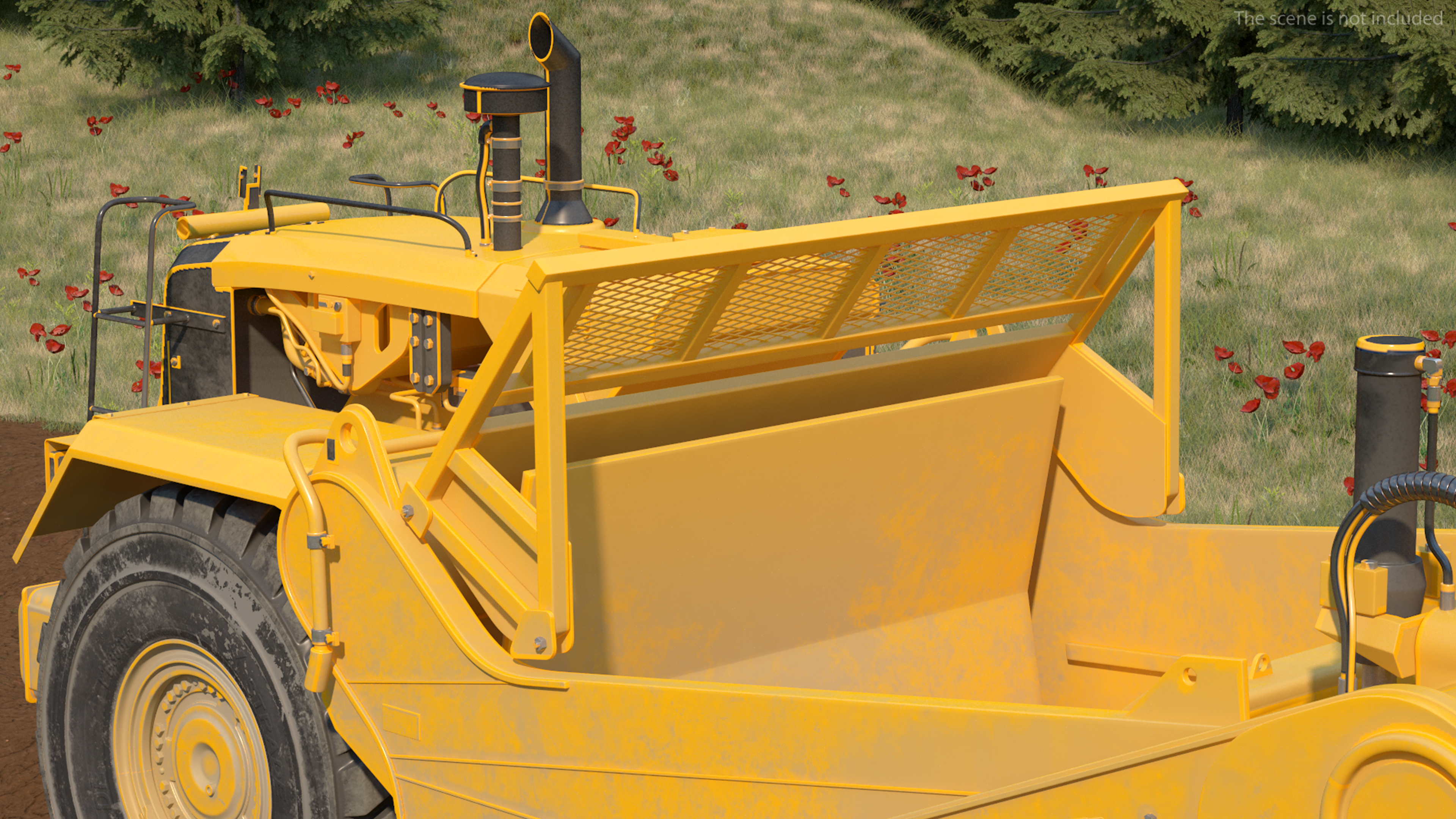 3D model Wheeled Tractor Scraper Dirt Rigged