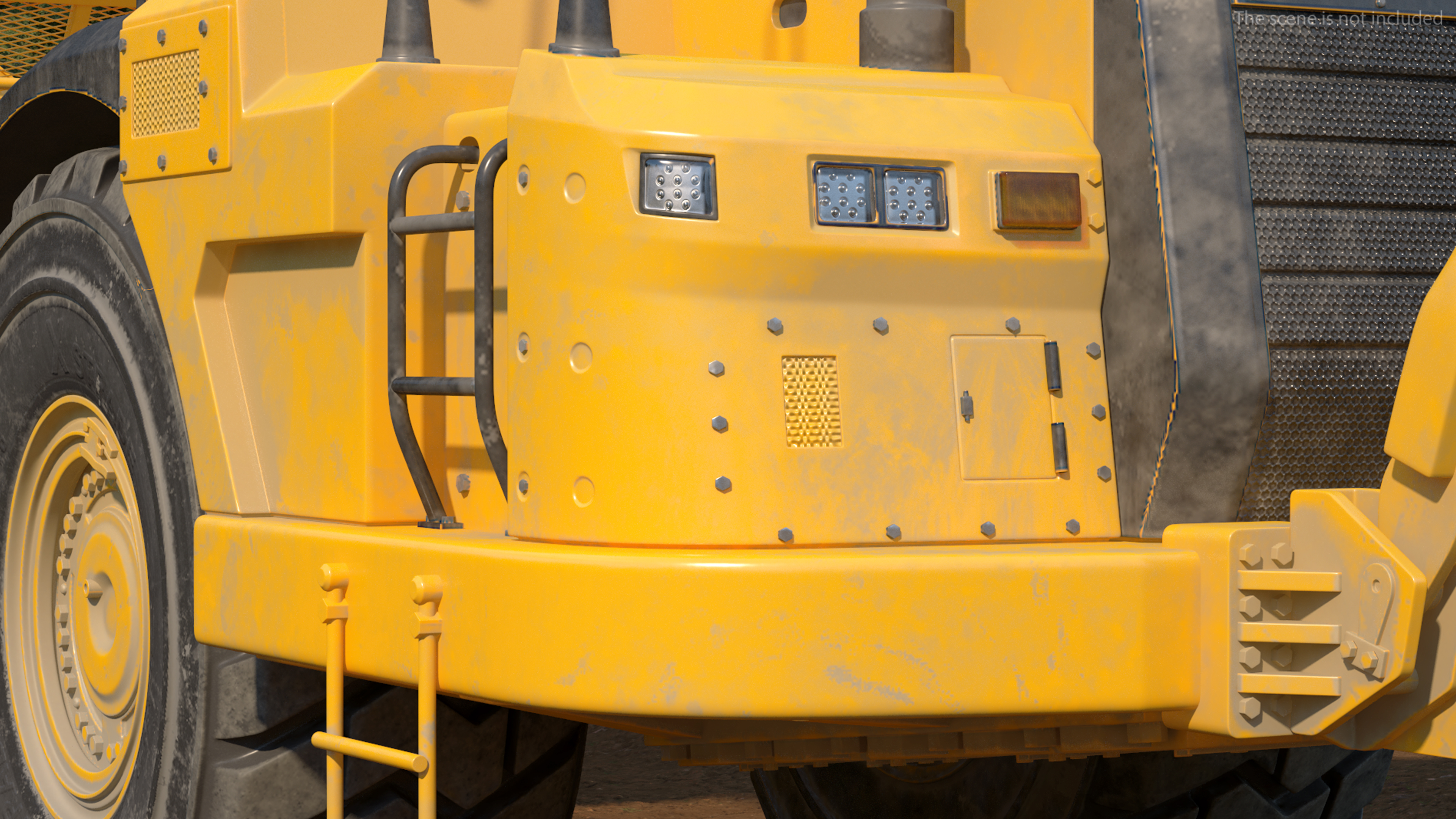 3D model Wheeled Tractor Scraper Dirt Rigged