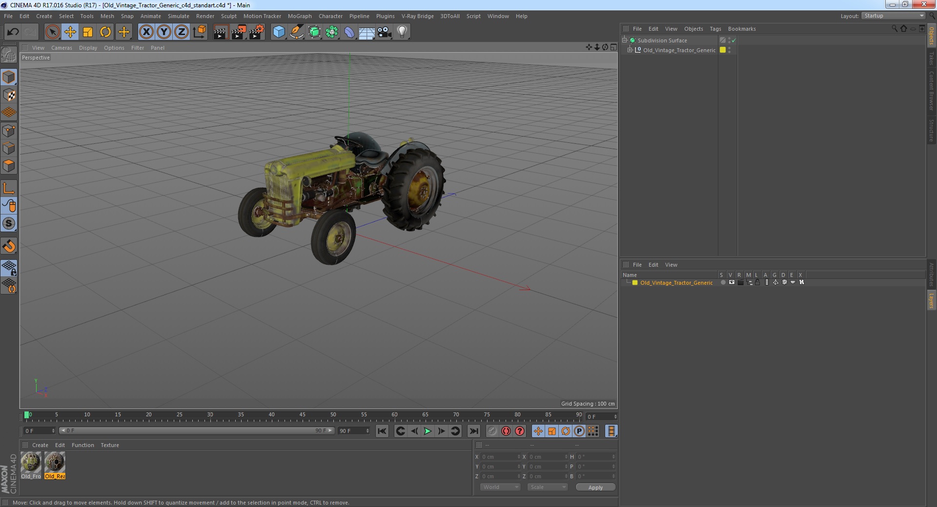 Old Vintage Tractor Generic 3D