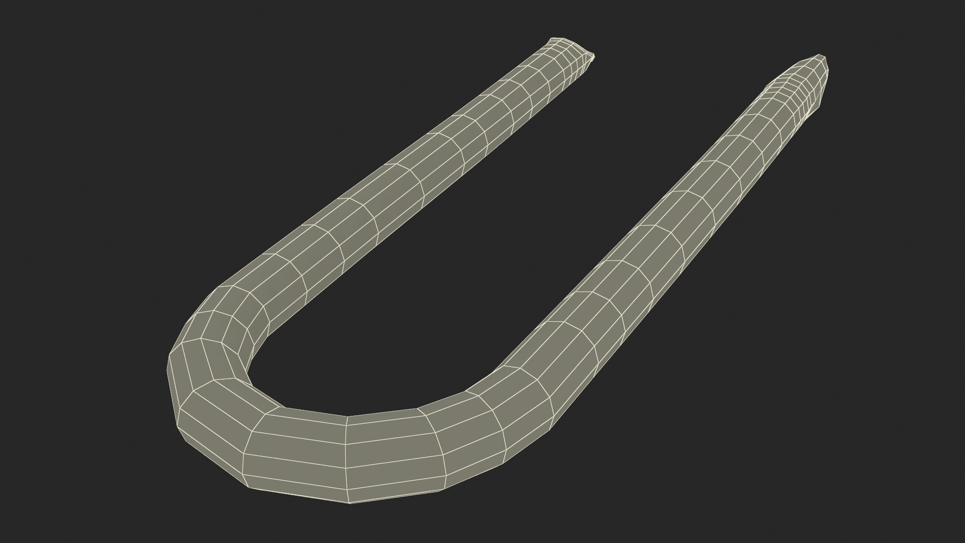 Flat Head Steel U-type Nail 3D