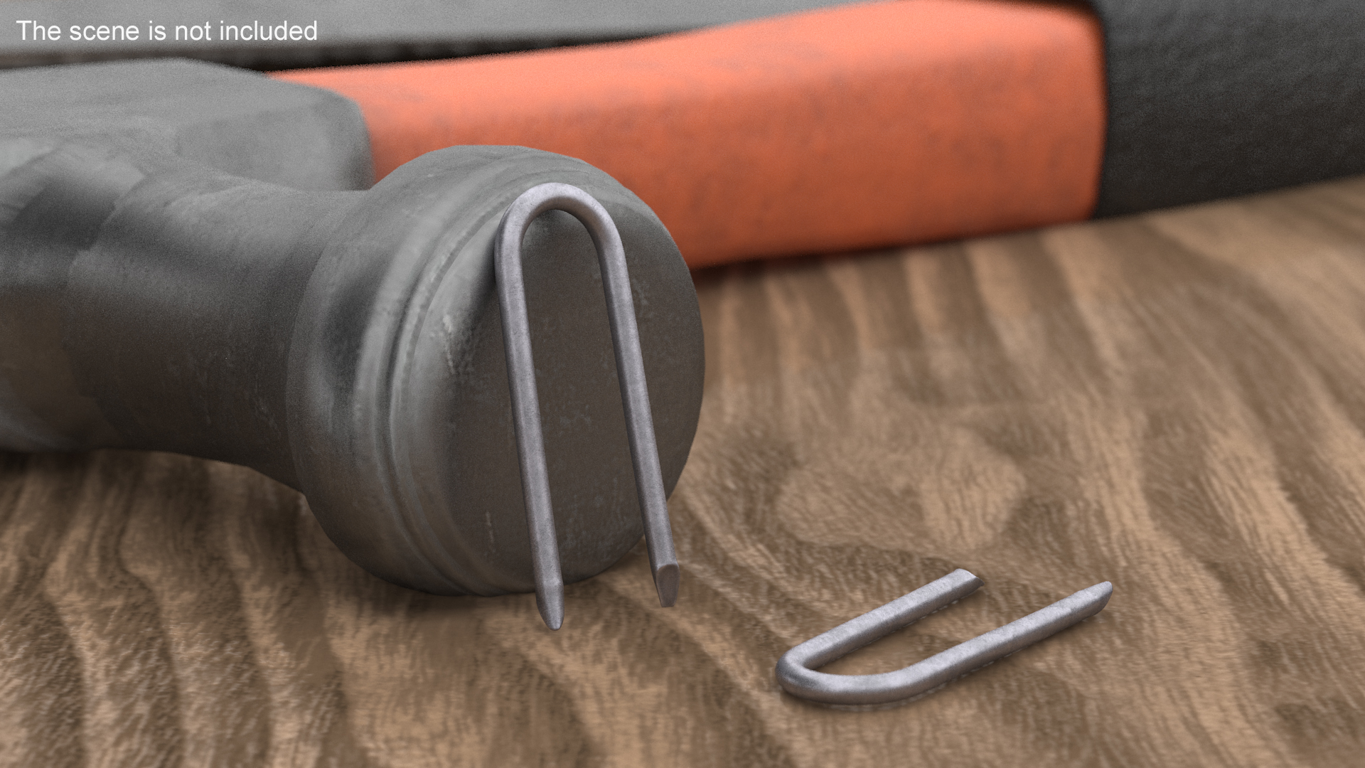 Flat Head Steel U-type Nail 3D