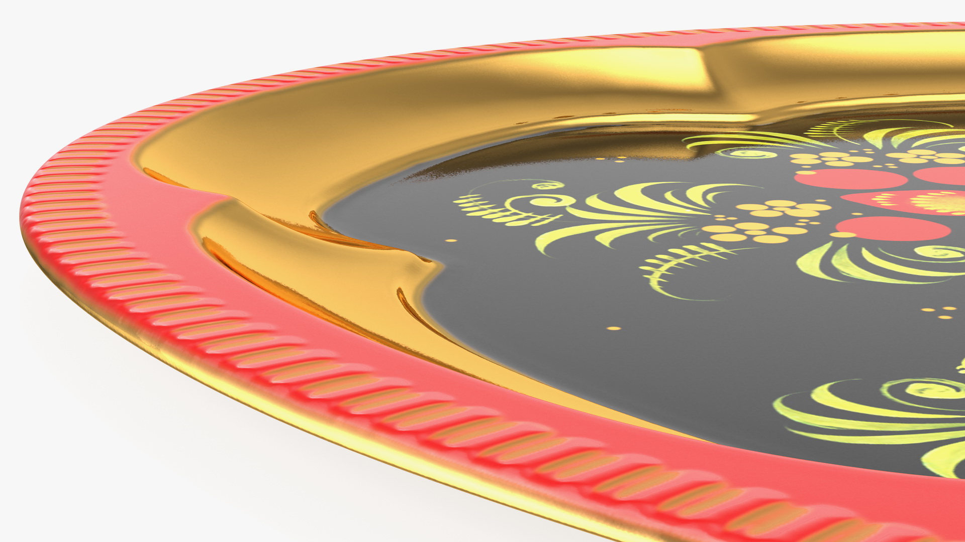 Vintage Khokhloma Tray 3D