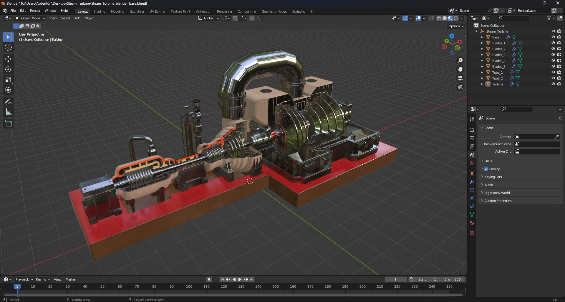 3D Steam Turbine model