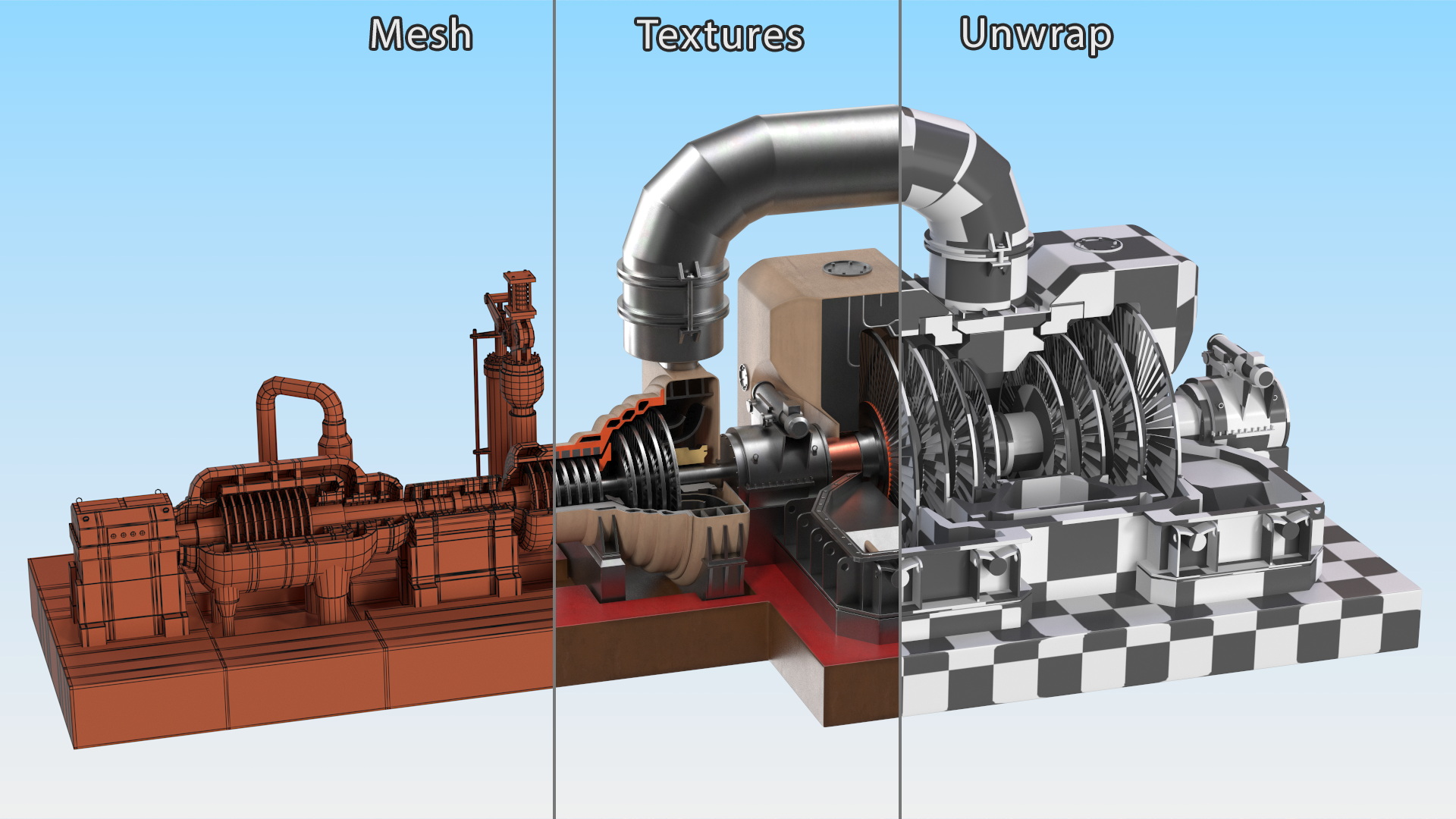 3D Steam Turbine model