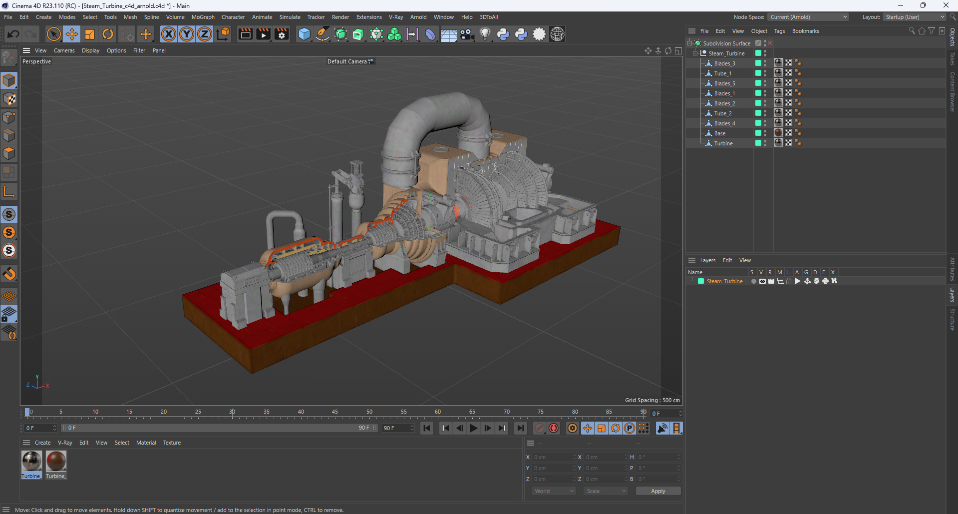 3D Steam Turbine model