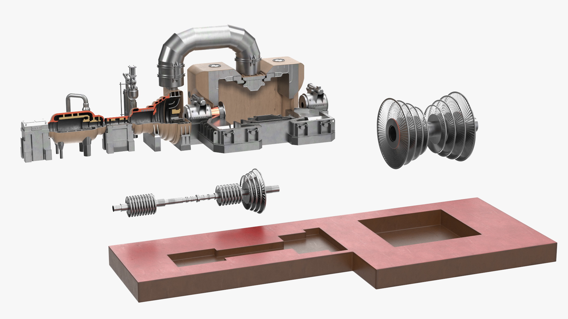 3D Steam Turbine model