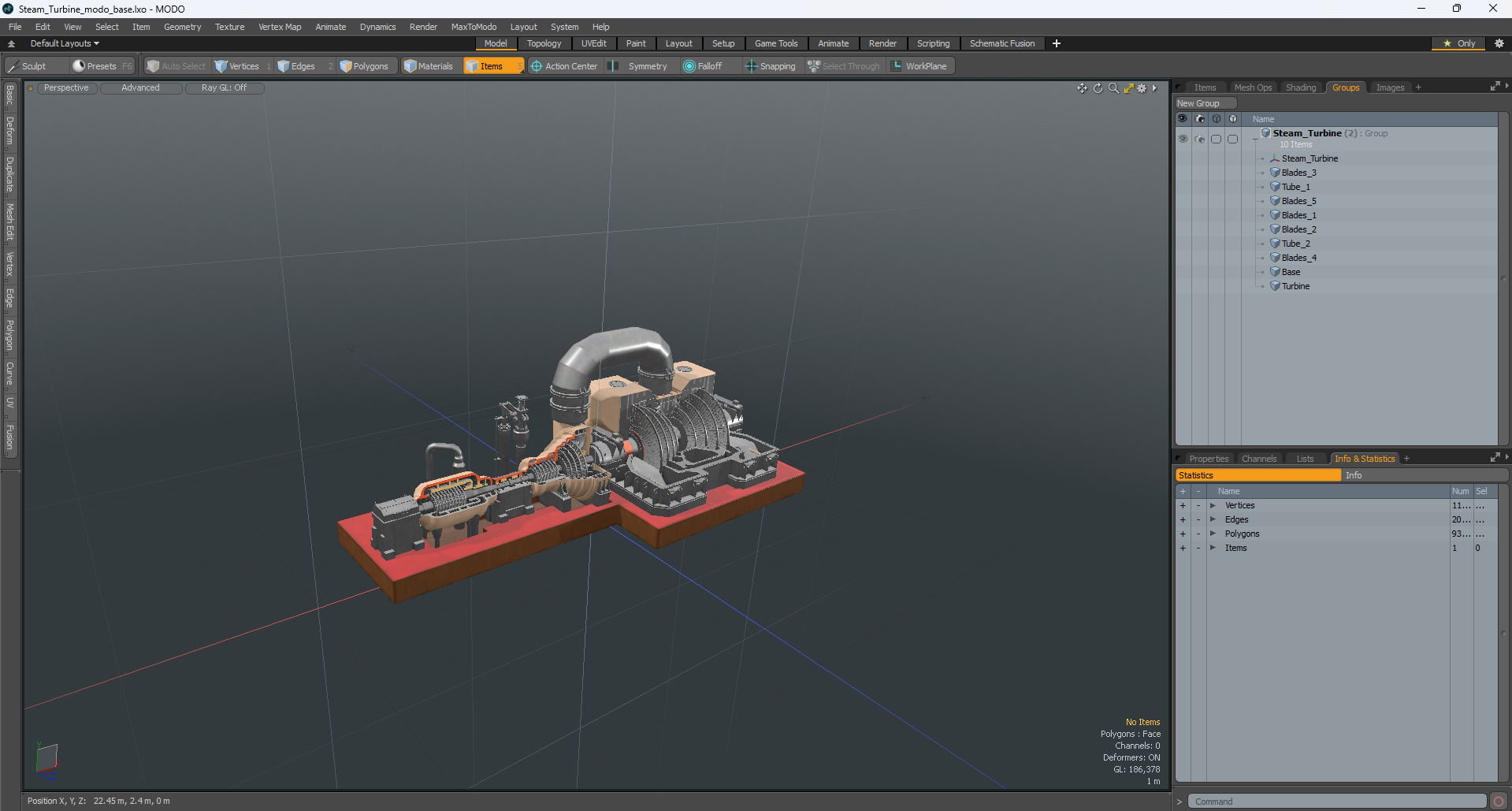 3D Steam Turbine model