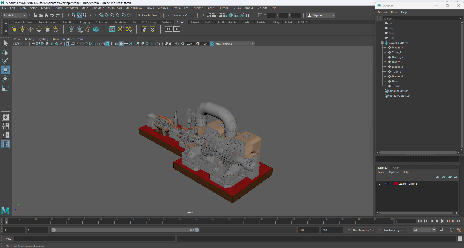3D Steam Turbine model