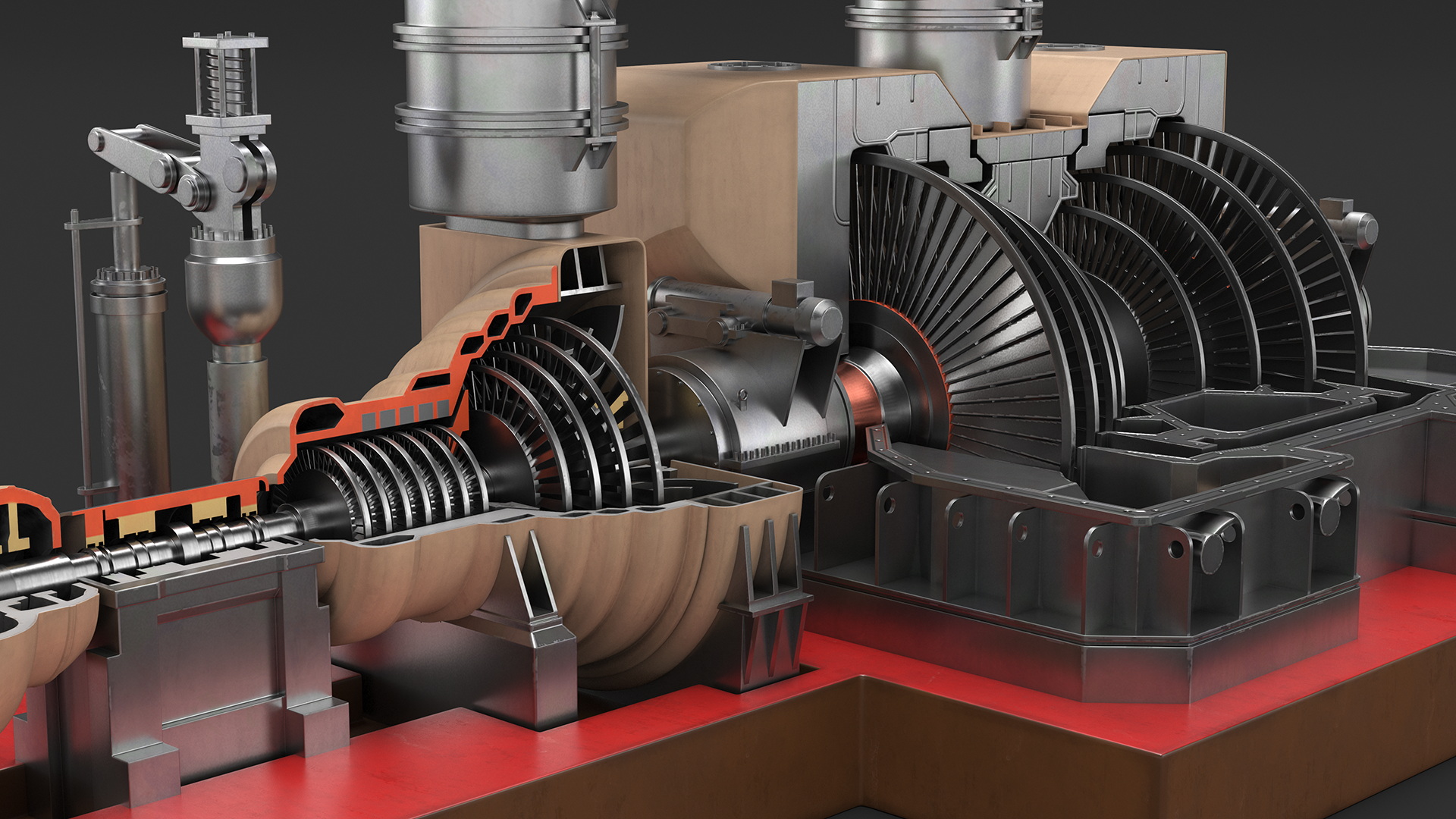 3D Steam Turbine model