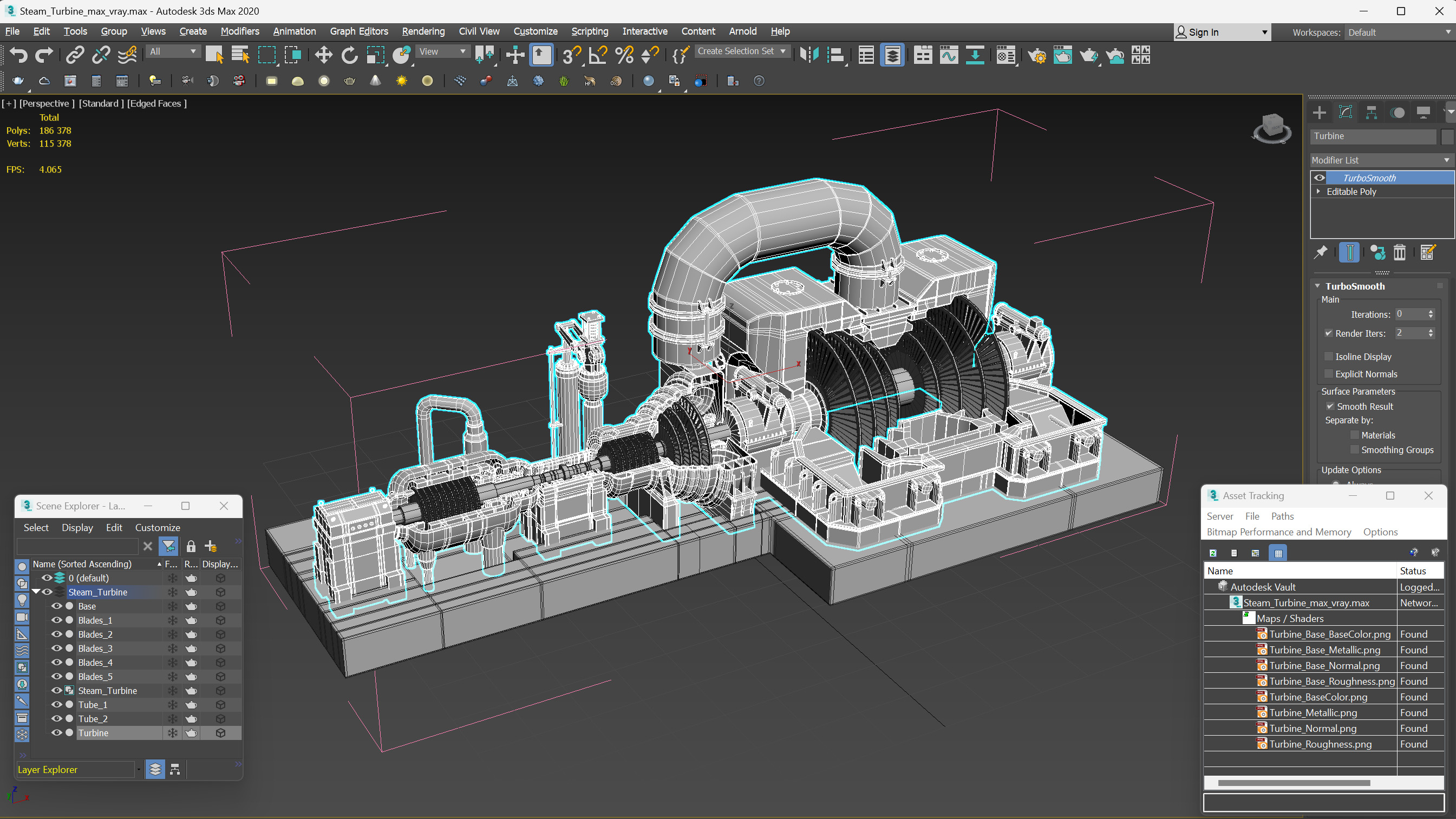 3D Steam Turbine model