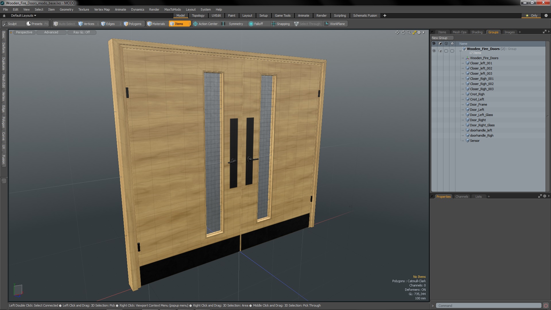 Wooden Fire Doors 3D