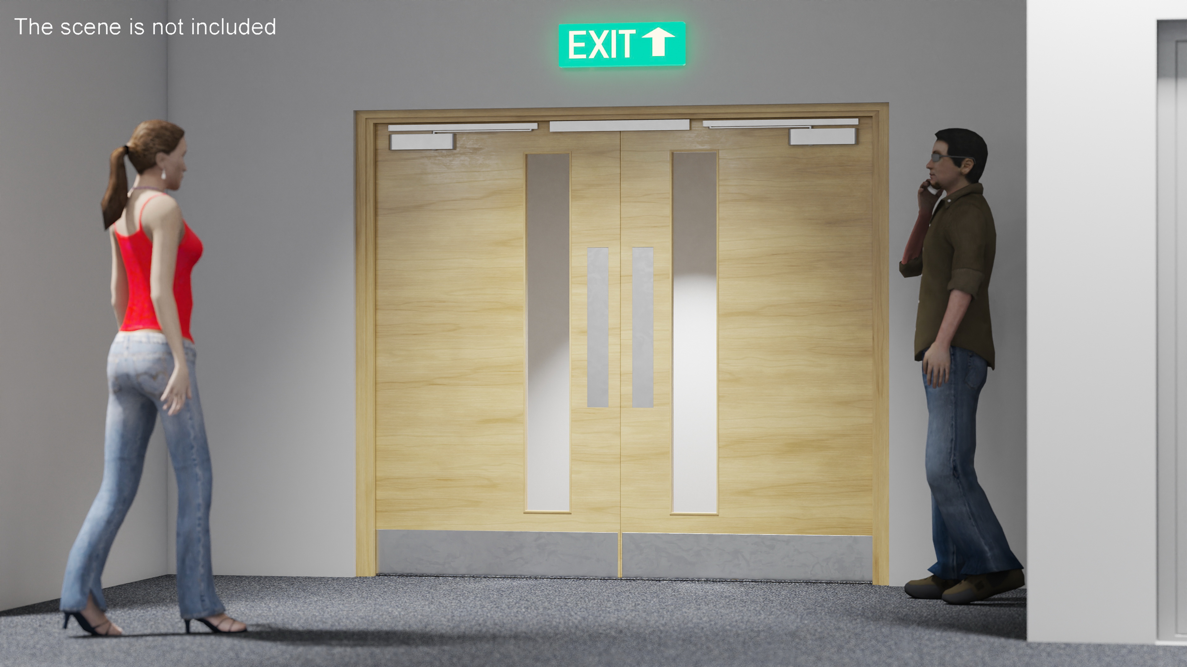 Wooden Fire Doors 3D