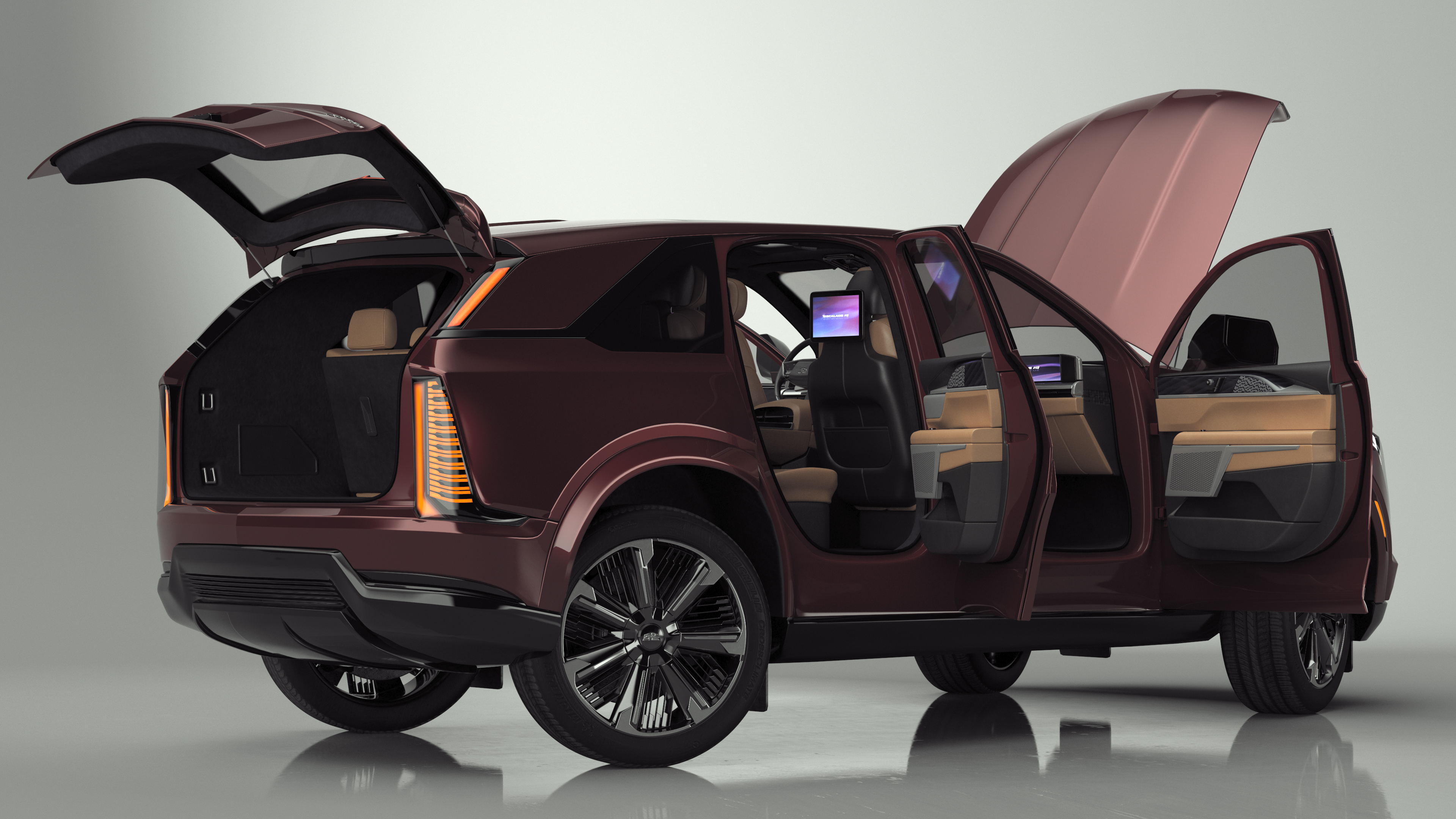 3D Cadillac Escalade IQ EV Black Cherry Tincoat Rigged
